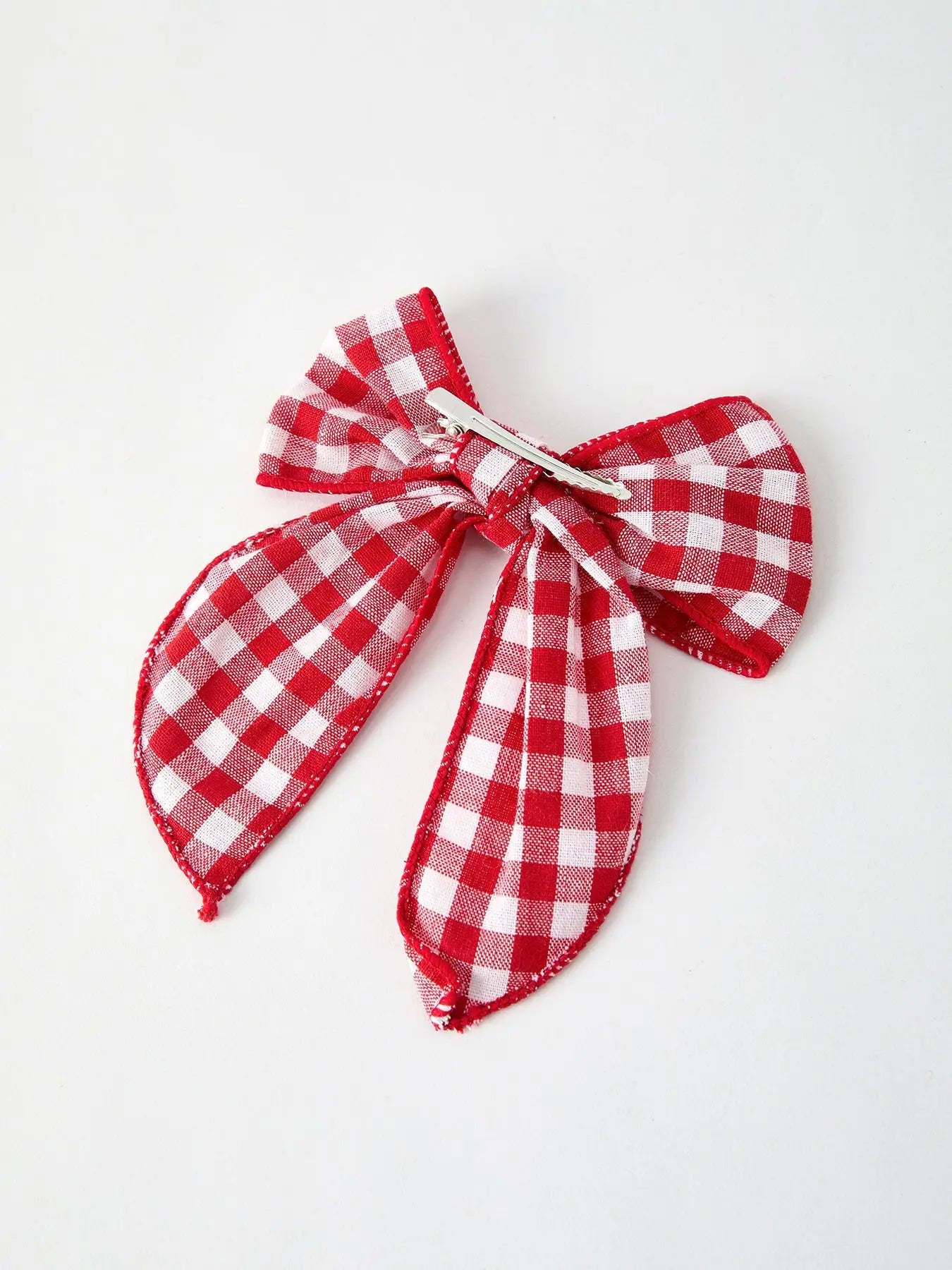 Christmas Red and White Plaid Bow 5 Inch Hairpin Rylee Faith Designs Everetts Place: Online Boutique