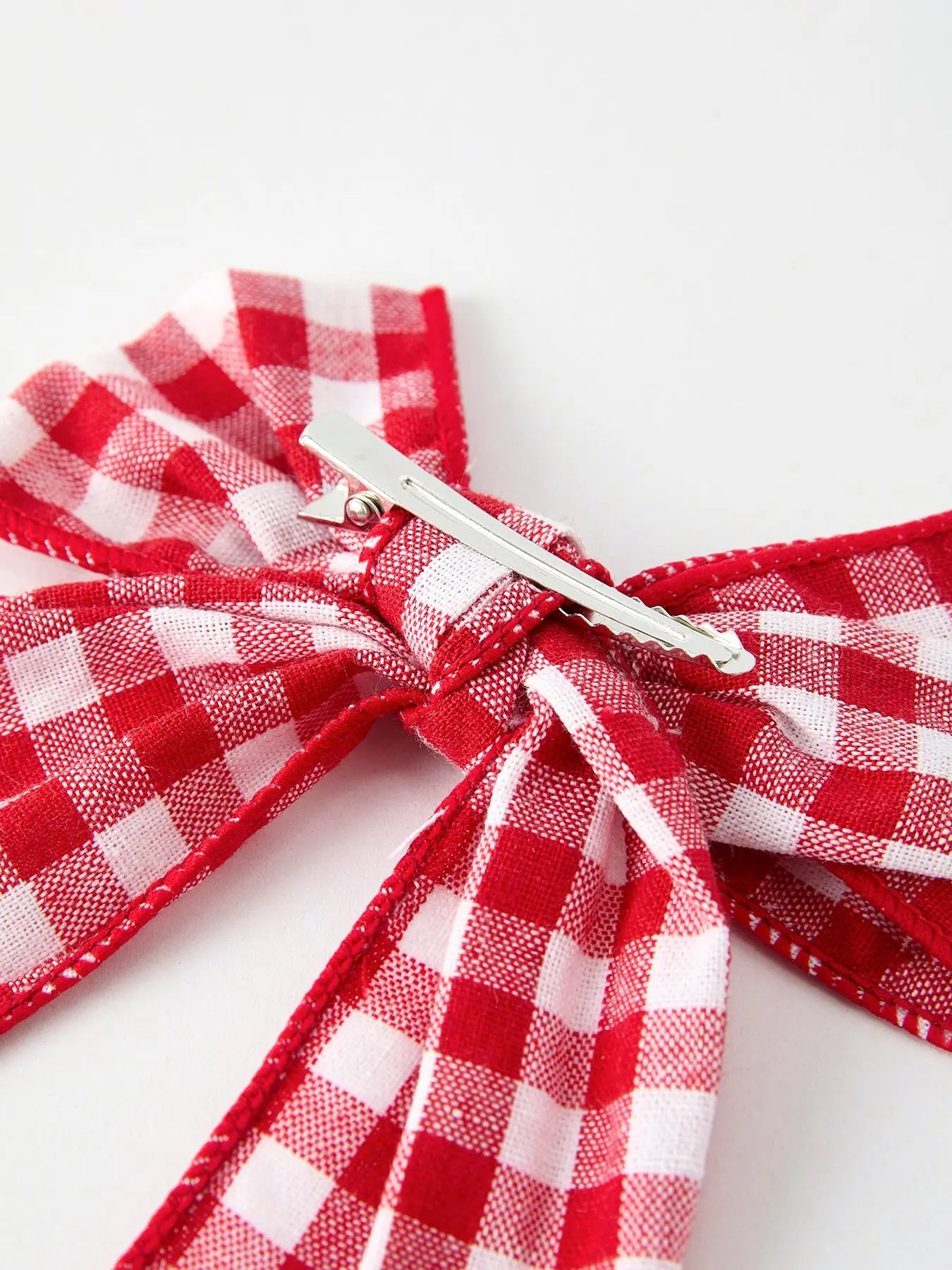 Christmas Red and White Plaid Bow 5 Inch Hairpin Rylee Faith Designs Everetts Place: Online Boutique