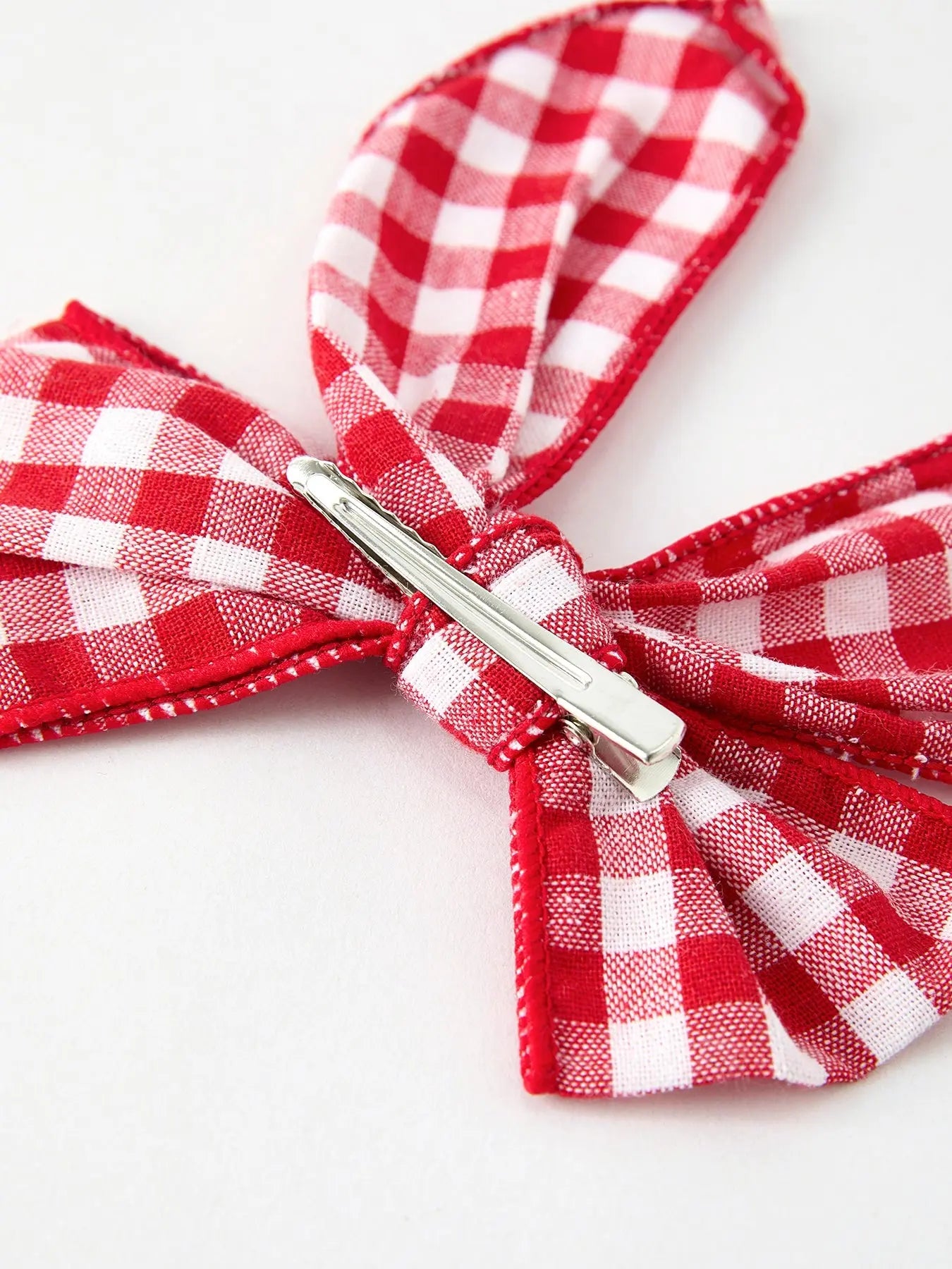 Christmas Red and White Plaid Bow 5 Inch Hairpin Rylee Faith Designs Everetts Place: Online Boutique