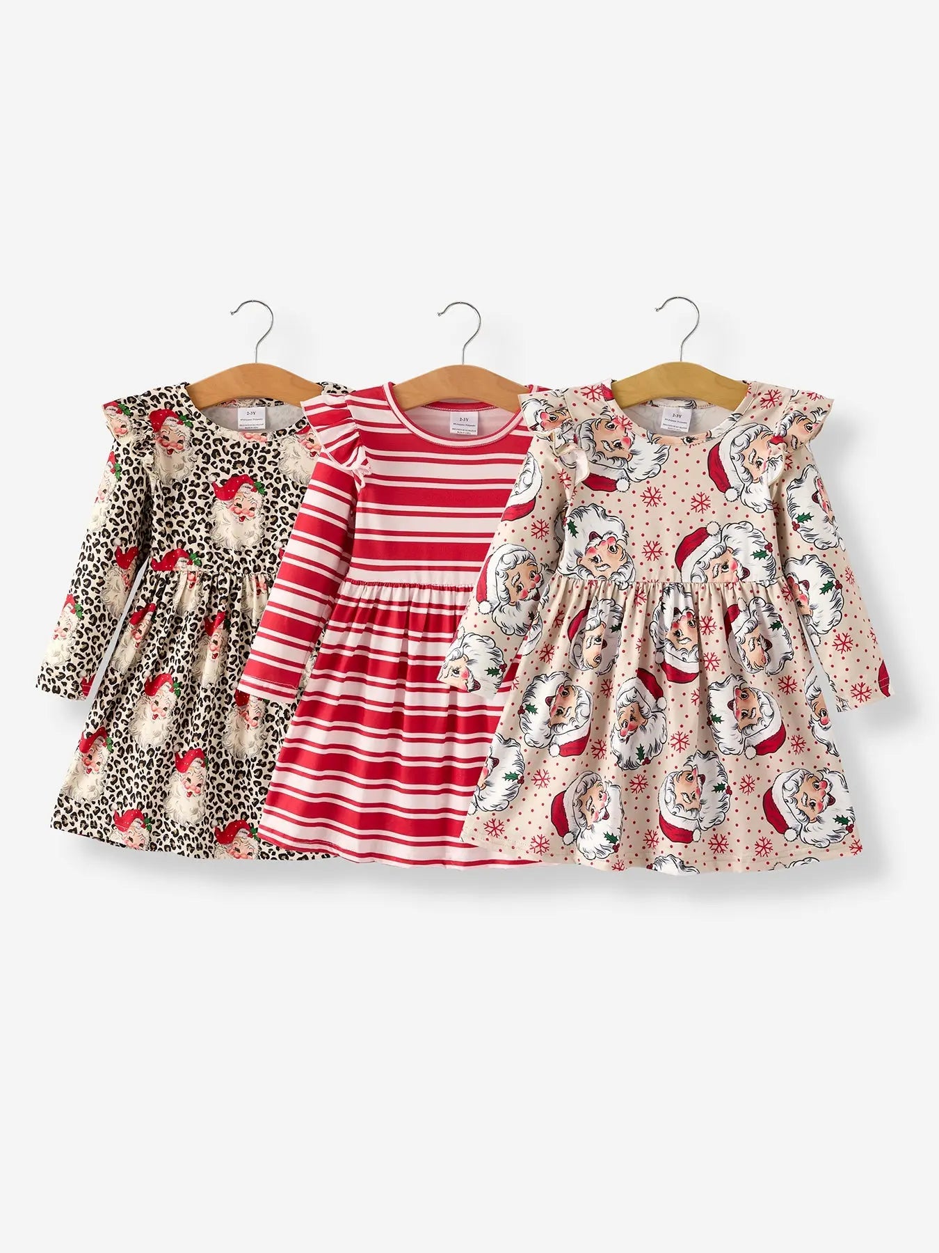 Christmas Santa Character Stripe Print Dress Set Three Pieces Rylee Faith Designs Everetts Place: Online Boutique