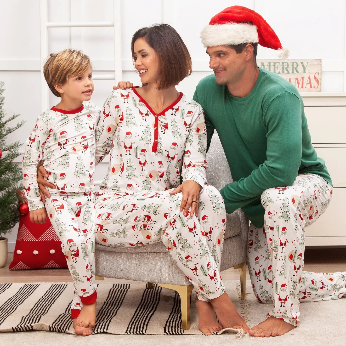 Christmas Santa Kid's Bamboo Pajama Set Tesa Babe Everetts Place: Online Boutique