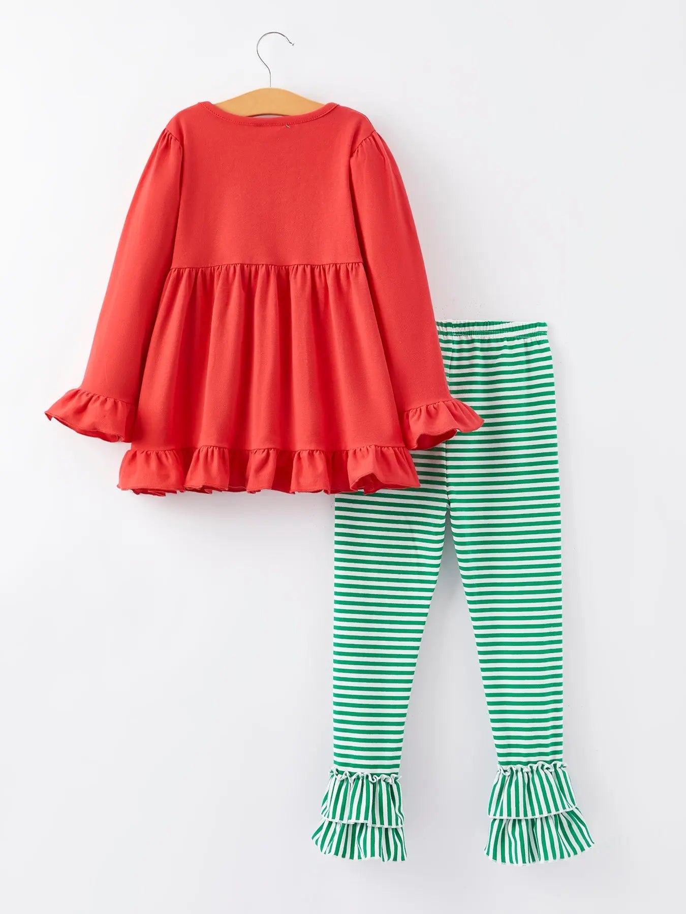 Christmas Tree Print Striped Girls Outfit Set Rylee Faith Designs Everetts Place: Online Boutique