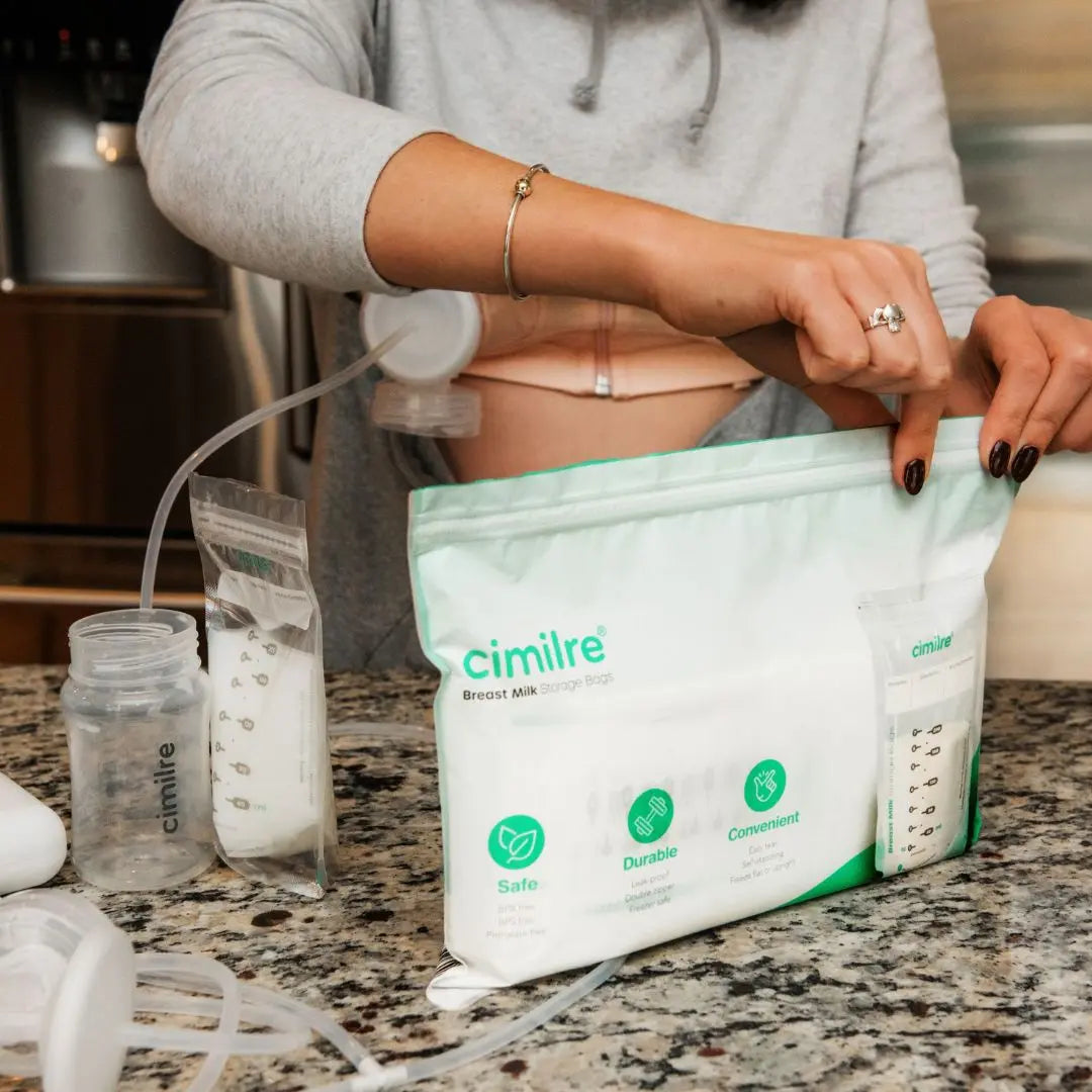 Cimilre Breast Milk Storage Bags with Double Zipper Lock for New Moms Cimilre Breast Pumps