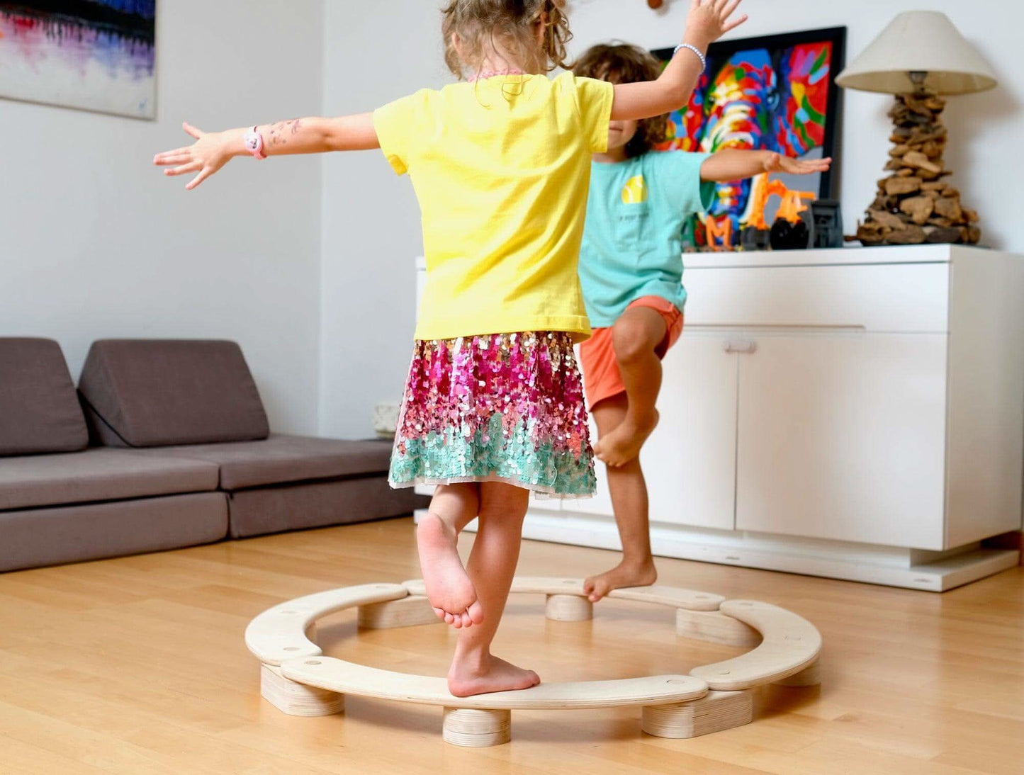 Circular Wooden Balance Beam Set Montessori For Kids Kidodido Everetts Place: Online Boutique
