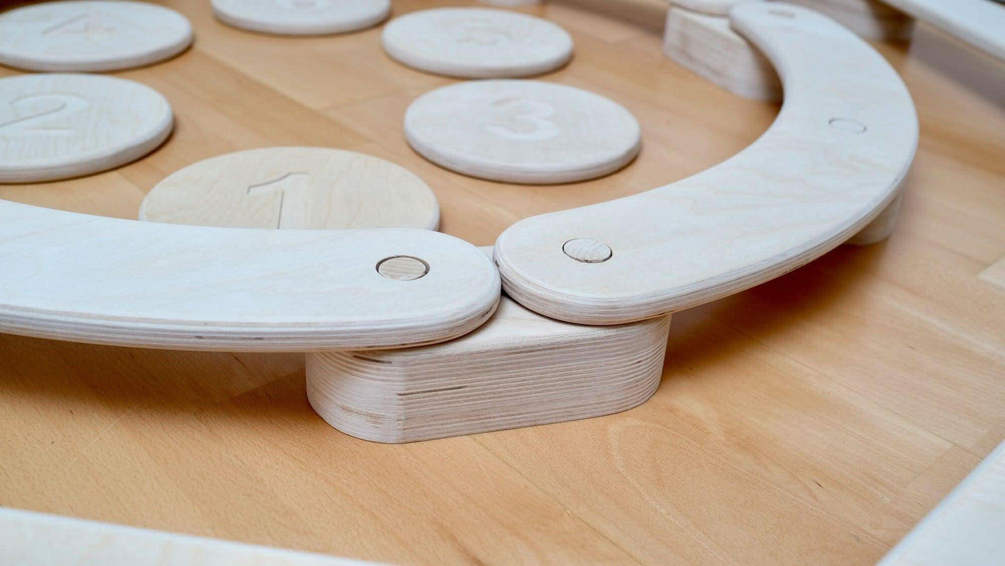 Circular Wooden Balance Beam Set Montessori For Kids Kidodido Everetts Place: Online Boutique