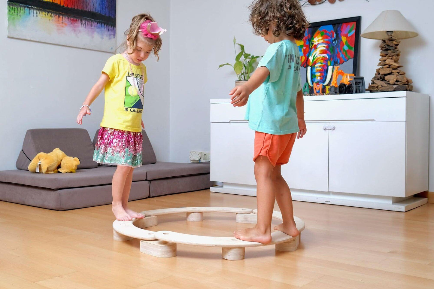 Circular Wooden Balance Beam Set Montessori For Kids Kidodido Everetts Place: Online Boutique