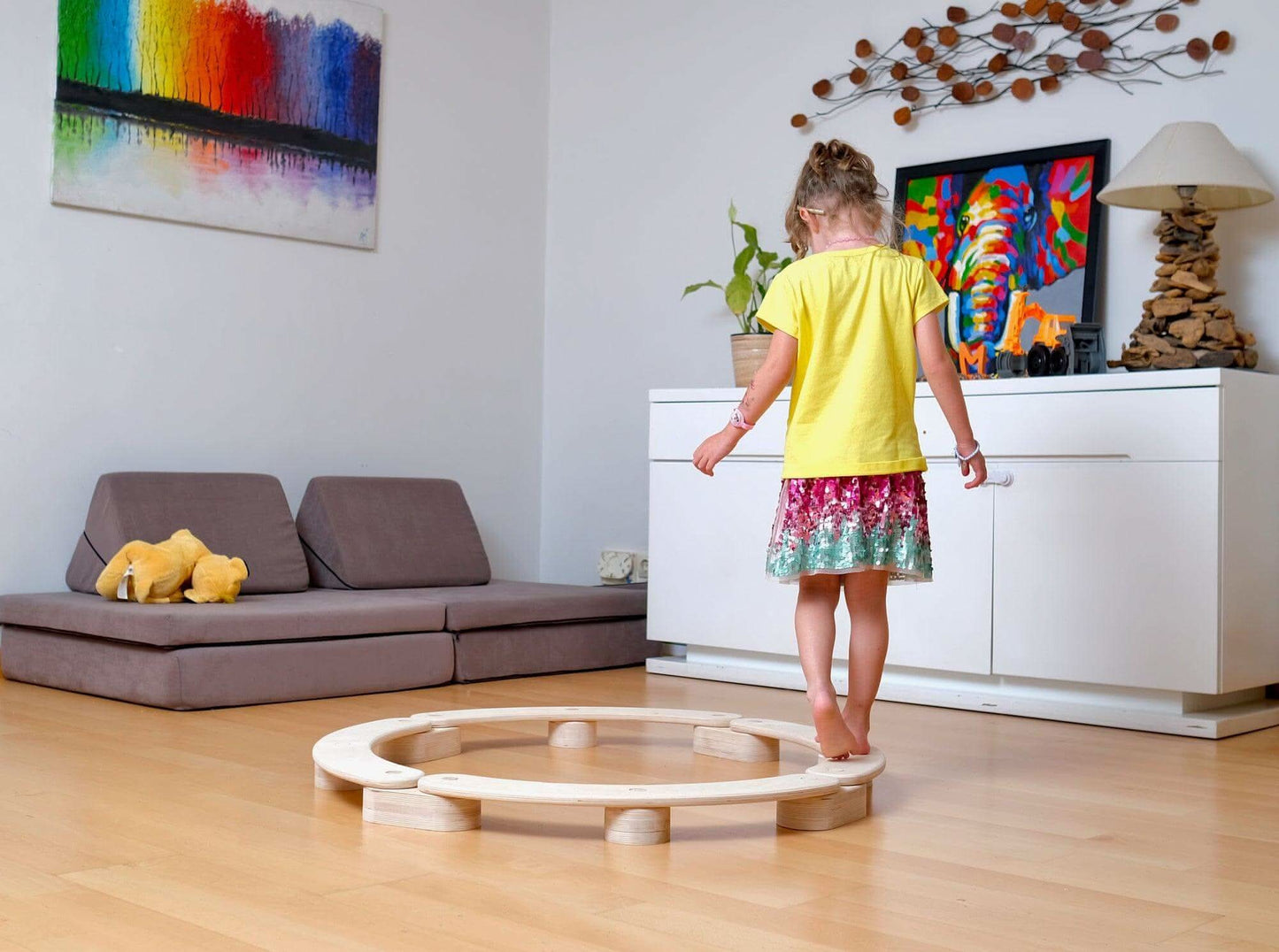 Circular Wooden Balance Beam Set Montessori For Kids Kidodido Everetts Place: Online Boutique