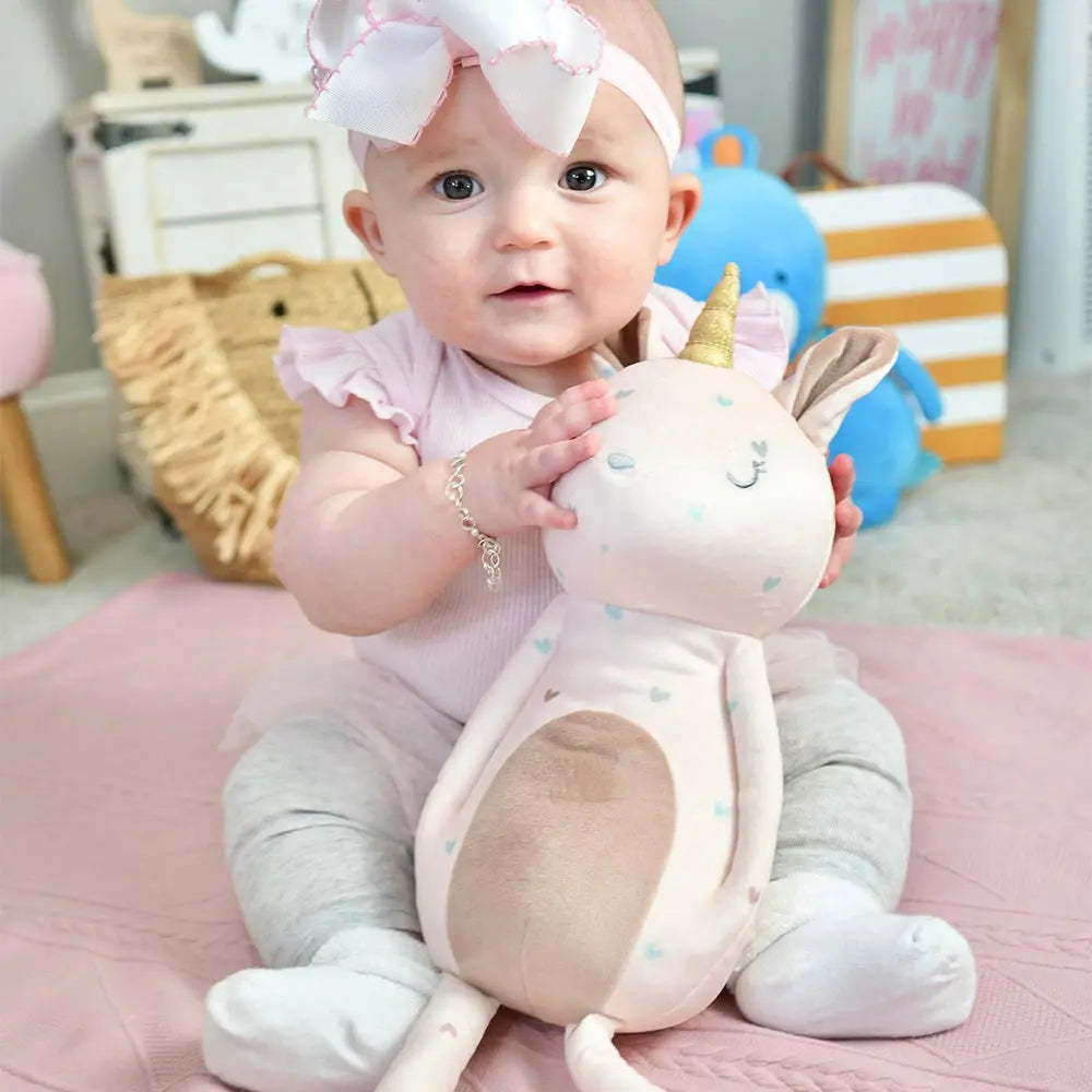 Cleo Unicorn Mini Printed Plush Toy 8 Inch Soft Stuffed Animal Goosewaddle® | Newborn Baby Blankets Toys Teethers Bibs & More
