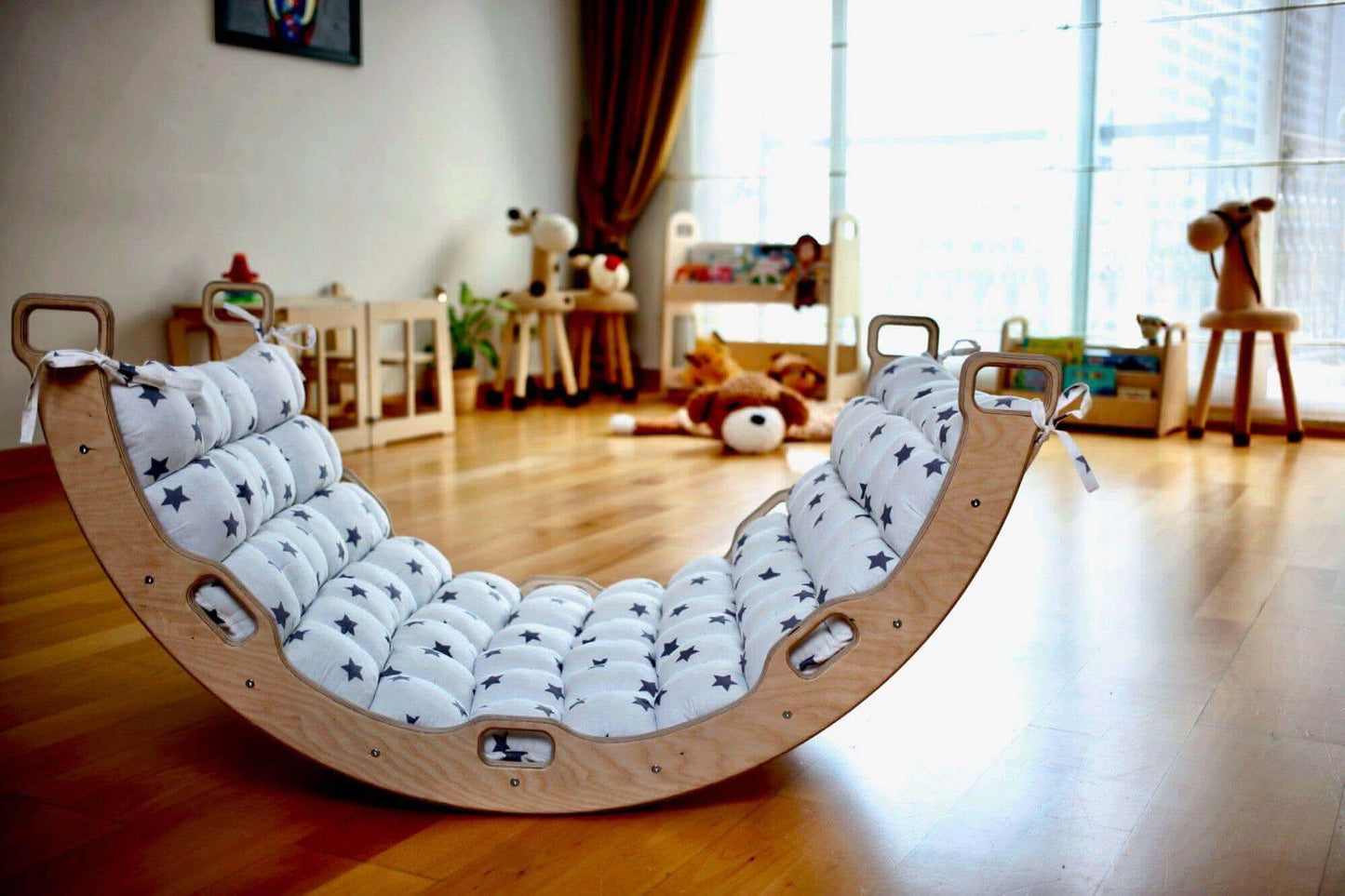 Climbing Arch Rocker and White Star Pillow Play Set Kidodido Everetts Place: Online Boutique