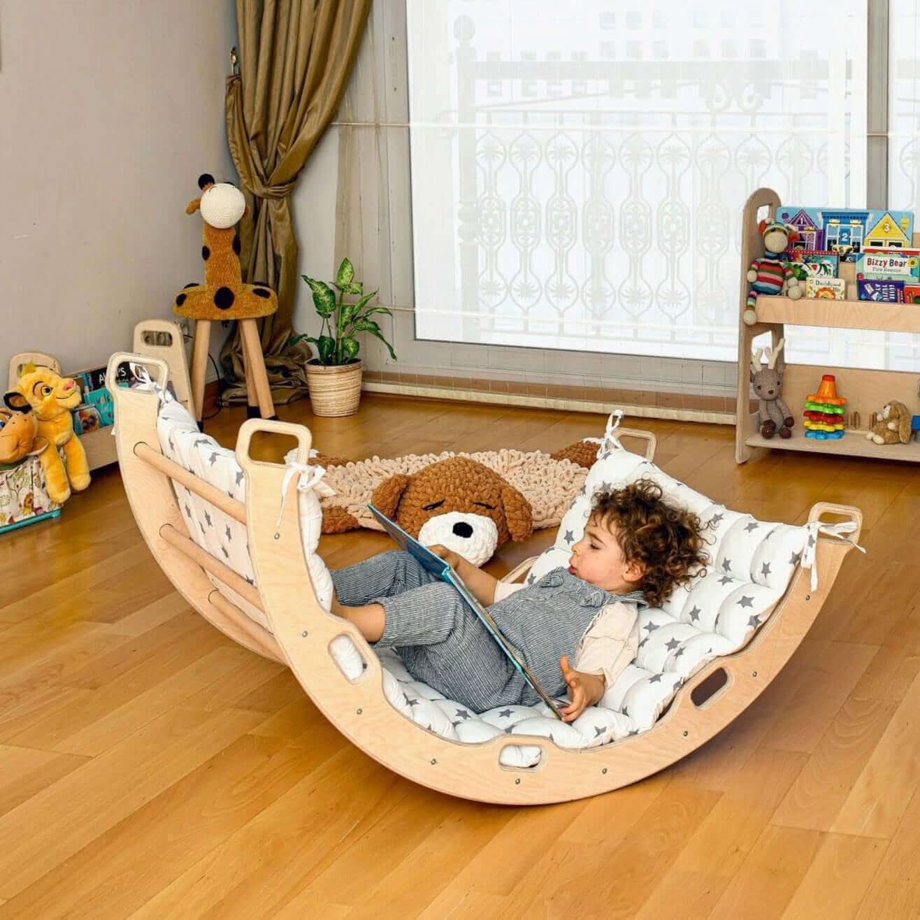 Climbing Arch With Ladder Ramp And Star Pillow Wood Climber Kidodido Everetts Place: Online Boutique