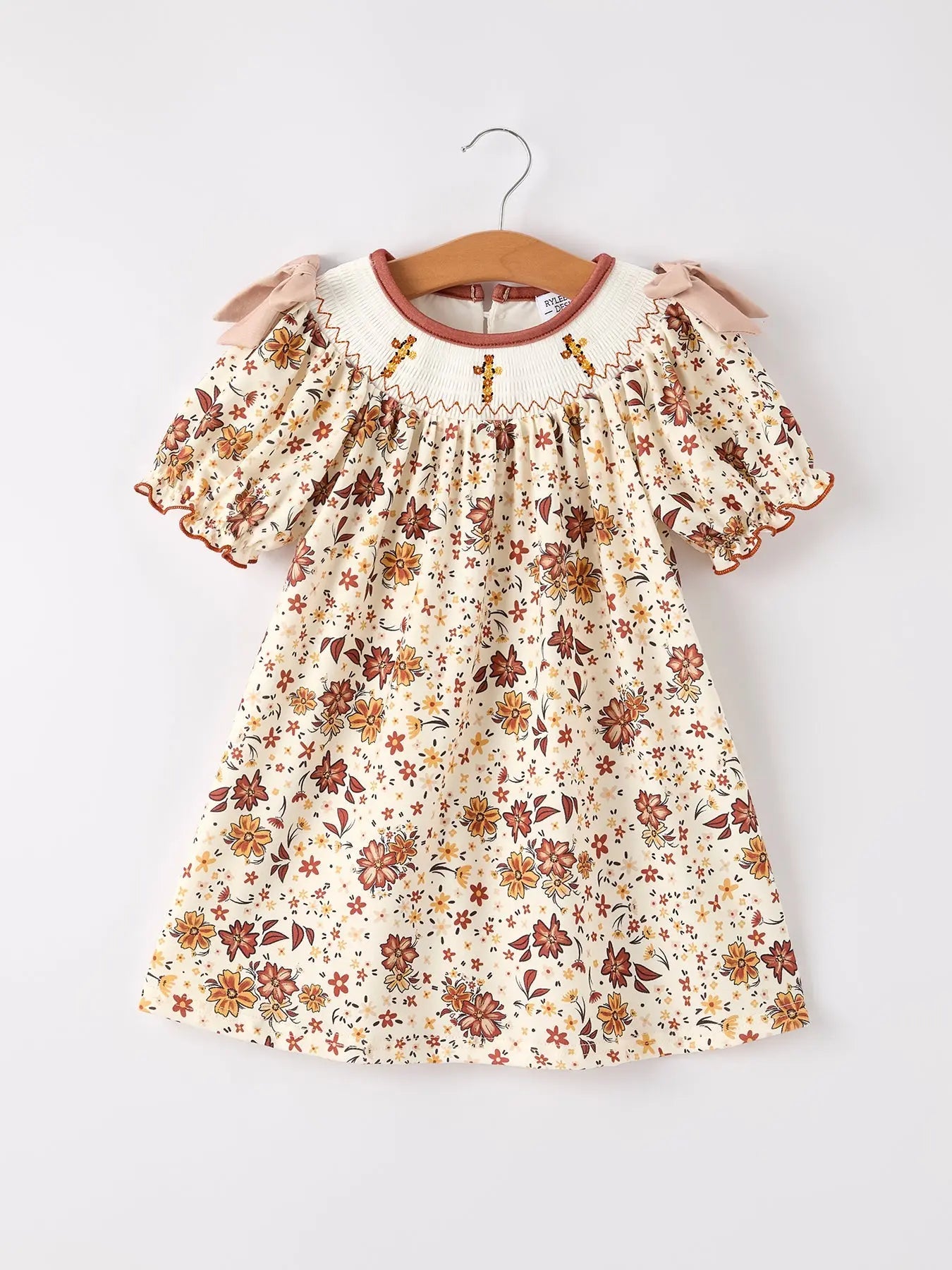 Colorful Floral Smocked Church Christ Bishop Christening Girl Dress Rylee Faith Designs Everetts Place: Online Boutique