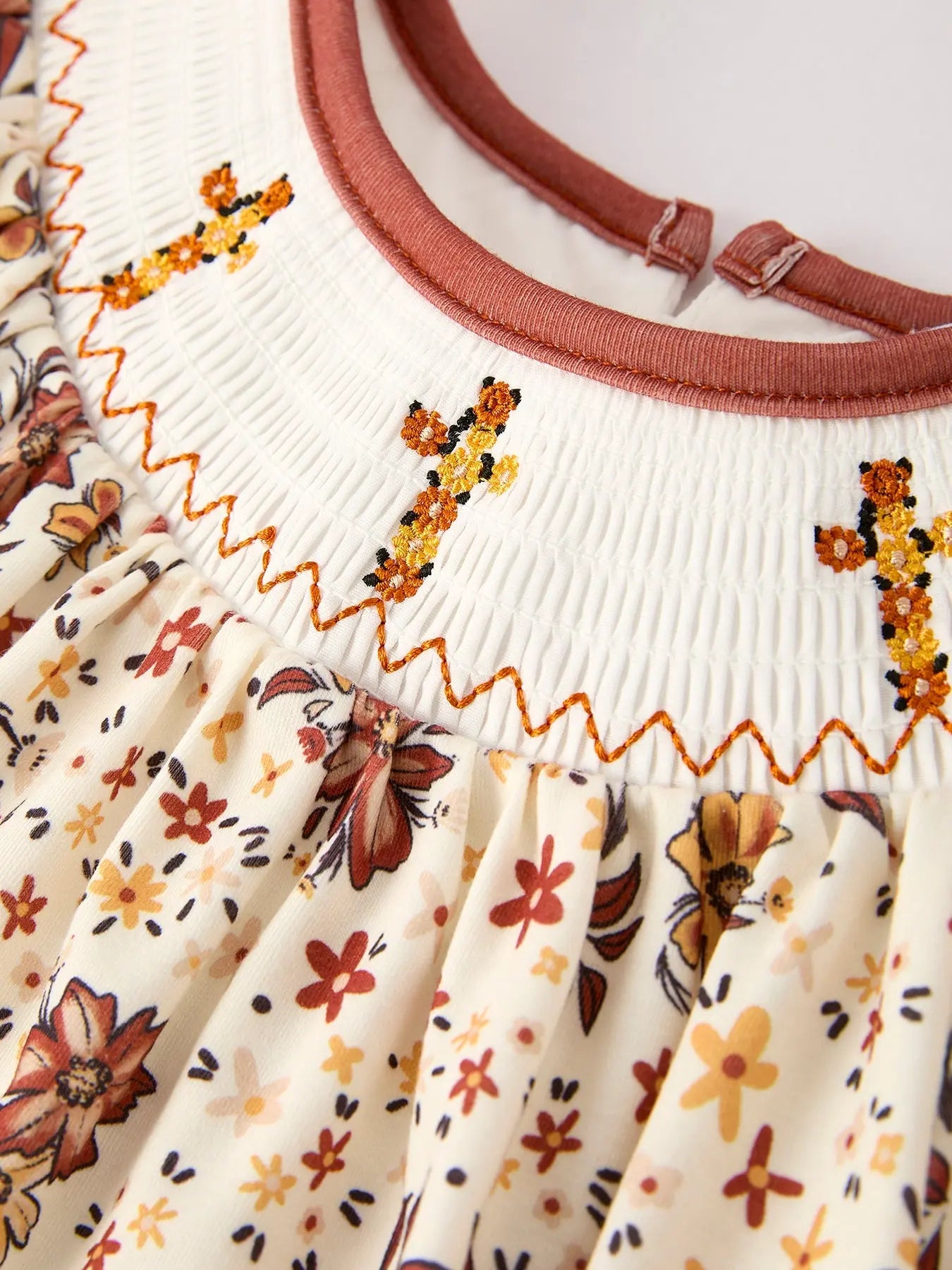 Colorful Floral Smocked Church Christ Bishop Christening Girl Dress Rylee Faith Designs Everetts Place: Online Boutique