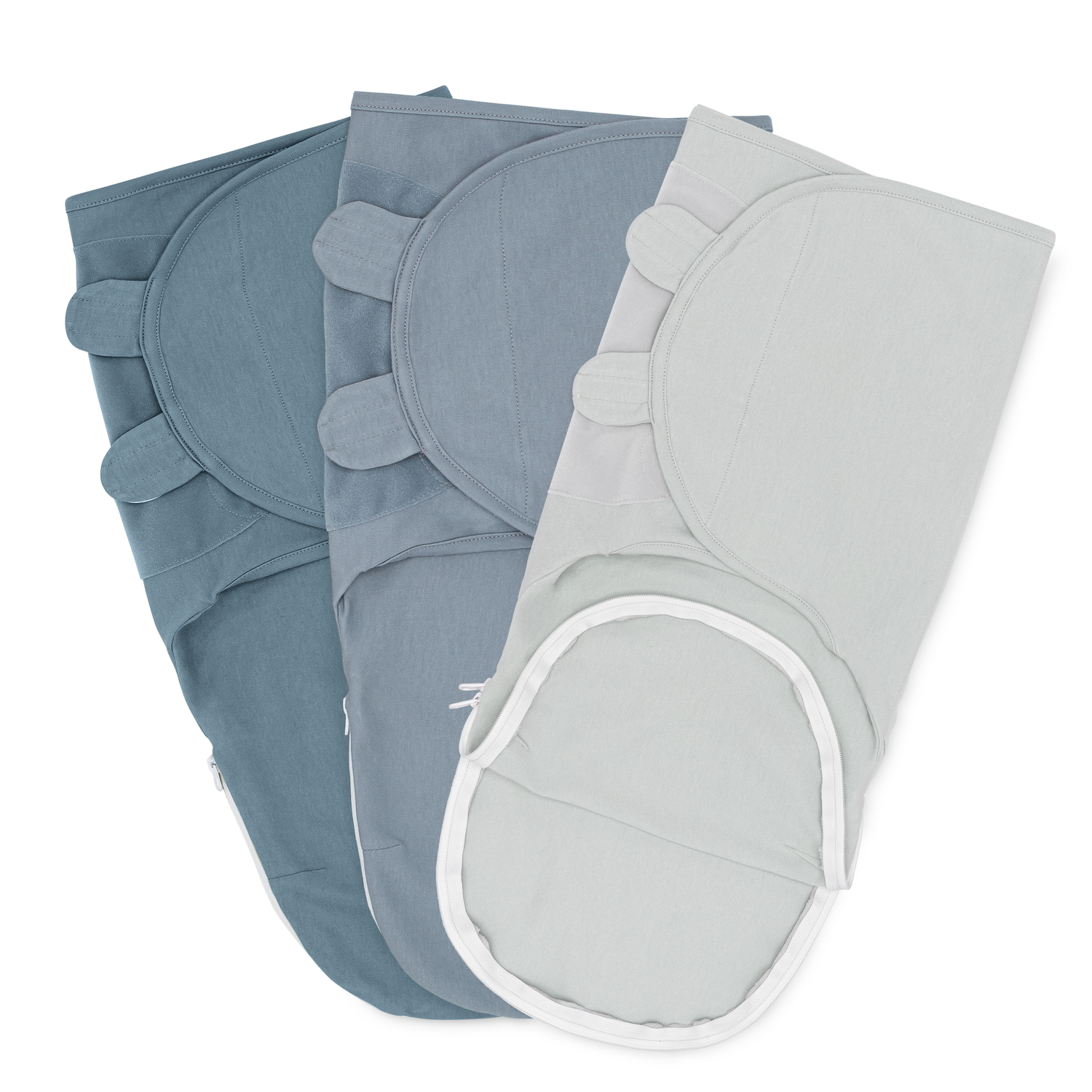 Comfy Cubs Easy Swaddle Blanket Zipper Stone Pacific Blue Comfy Cubs Everetts Place: Online Boutique 39.99