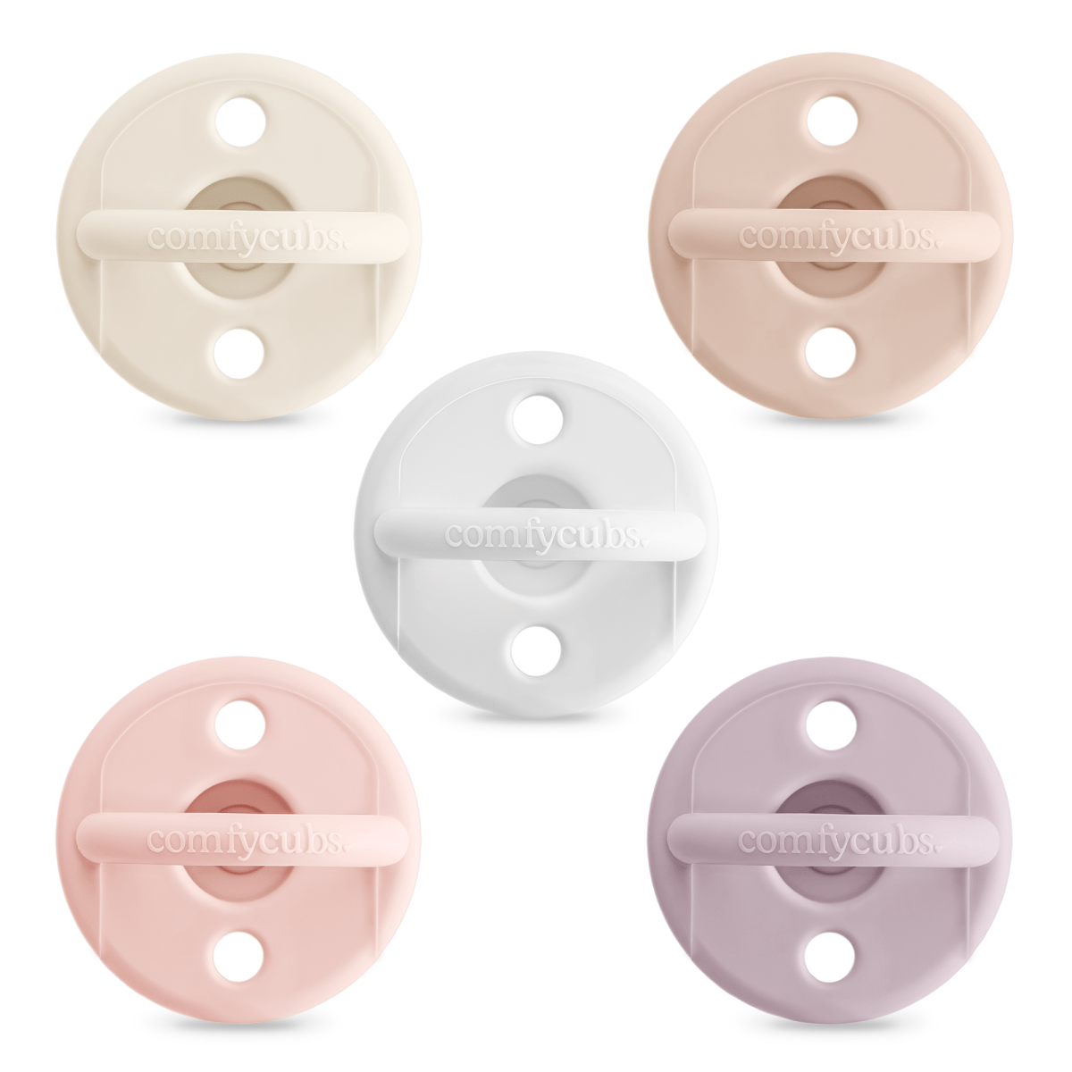 Comfy Cubs Comfy Cubs Multicolor Pacifiers 5 Pack For Girls Non Toxic - Everetts Place Boutique -