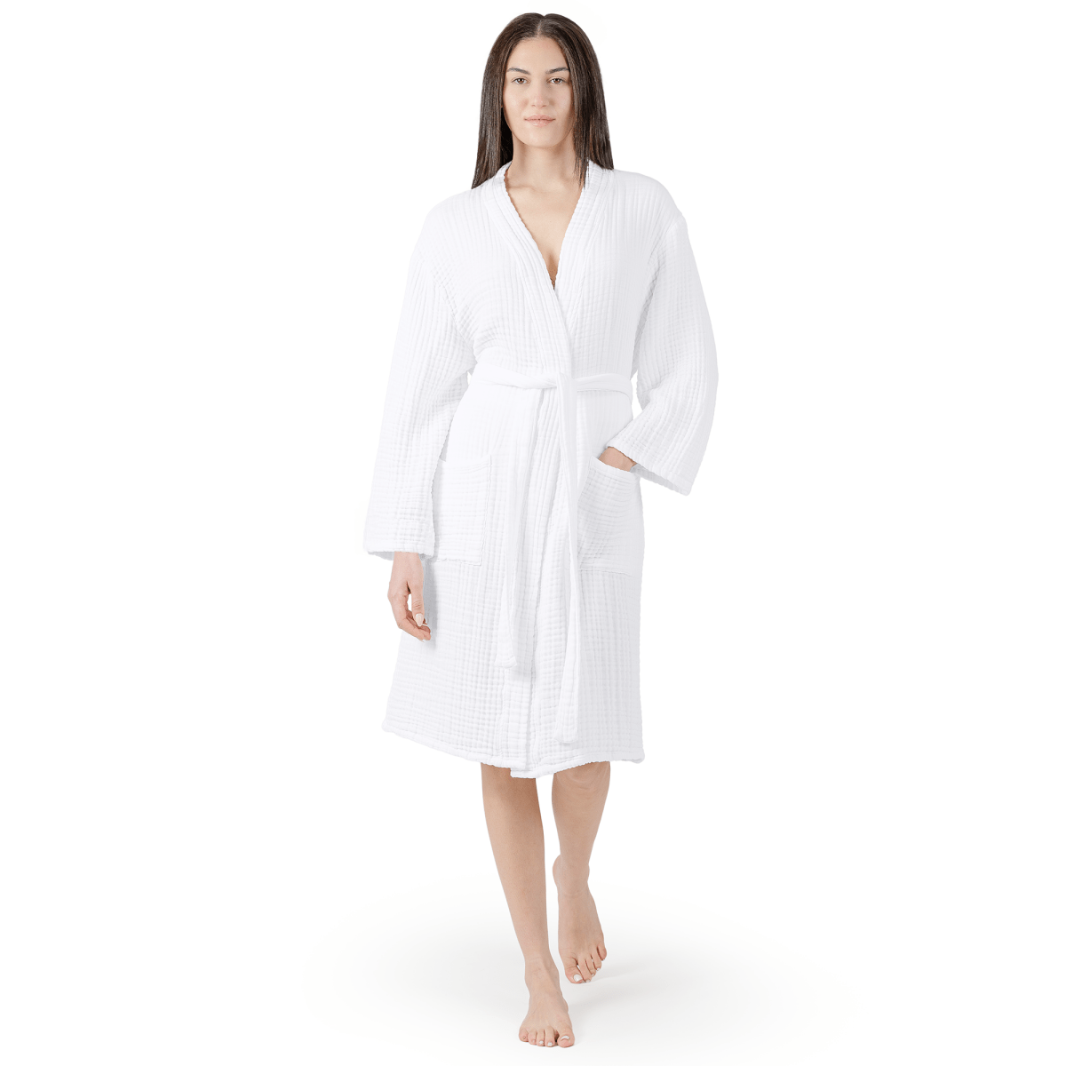 Comfy Cubs Comfy Cubs Muslin Bathrobe Hooded White 4 Layer Cotton - Everetts Place Boutique -