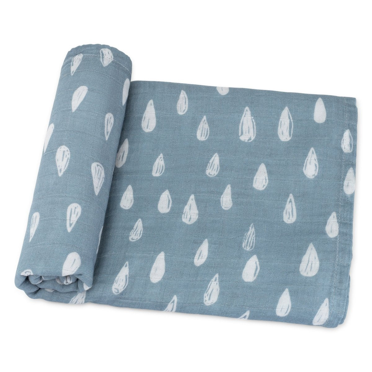 Comfy Cubs Comfy Cubs Muslin Swaddle Blanket Blue Raindrops 1 Pack - Everetts Place Boutique -
