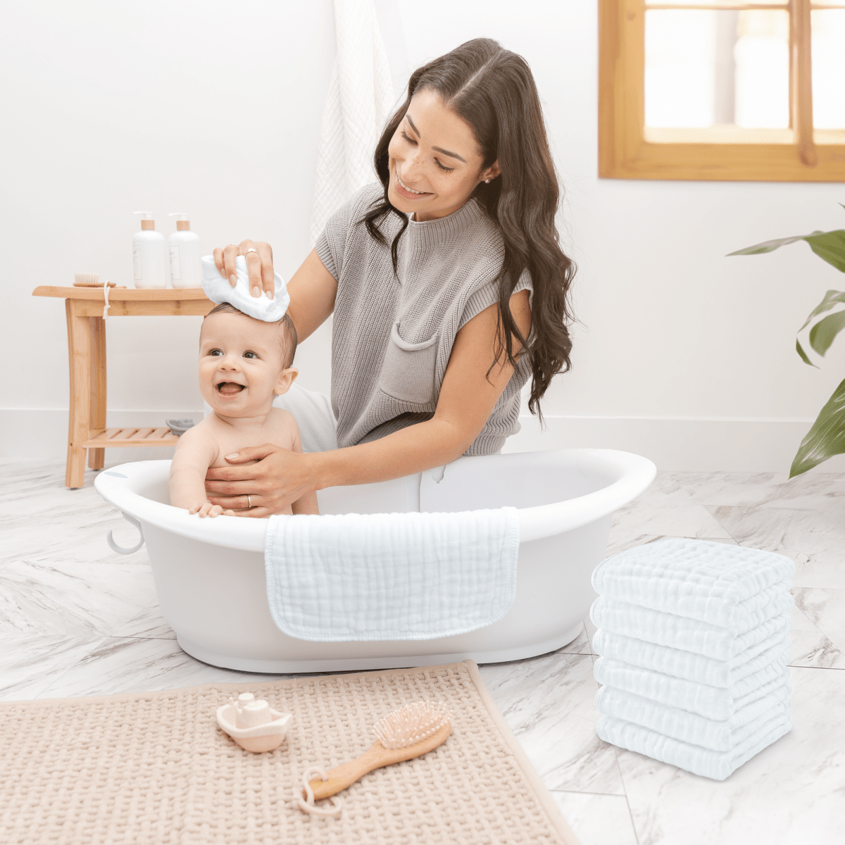 Comfy Cubs Comfy Cubs Premium Muslin Washcloths For Baby White - Everetts Place Boutique -