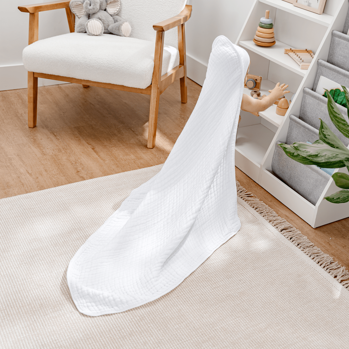 Comfy Cubs Comfy Cubs Soft Baby Hooded Towel White Plush Bath Wrap - Everetts Place Boutique -