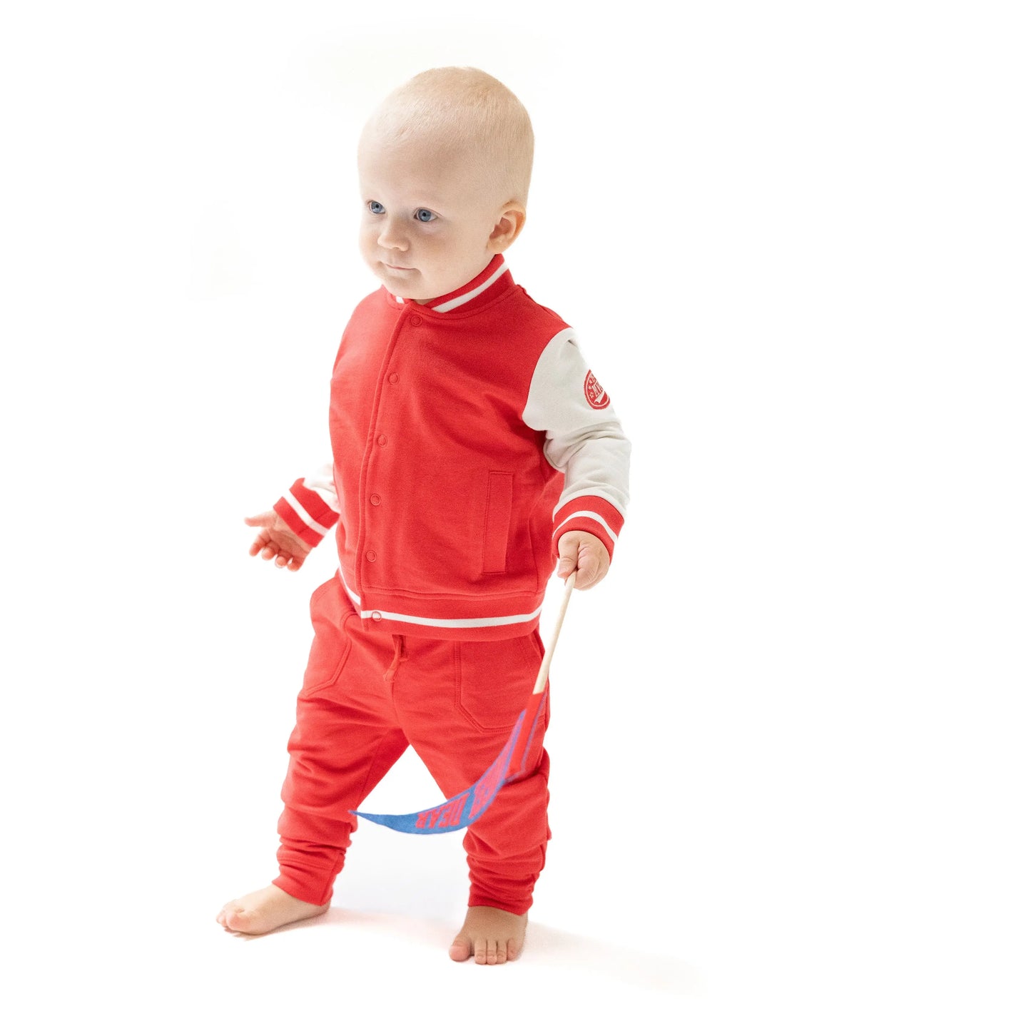 Cool Comfy Letterman Jacket with Chenille Pennant Patch for Kids Angel Dear Everetts Place: Online Boutique