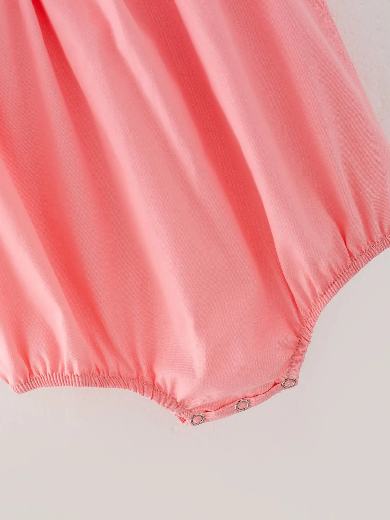 Coral Smocked Church Christ Bishop Christening Girls Romper Rylee Faith Designs Everetts Place: Online Boutique
