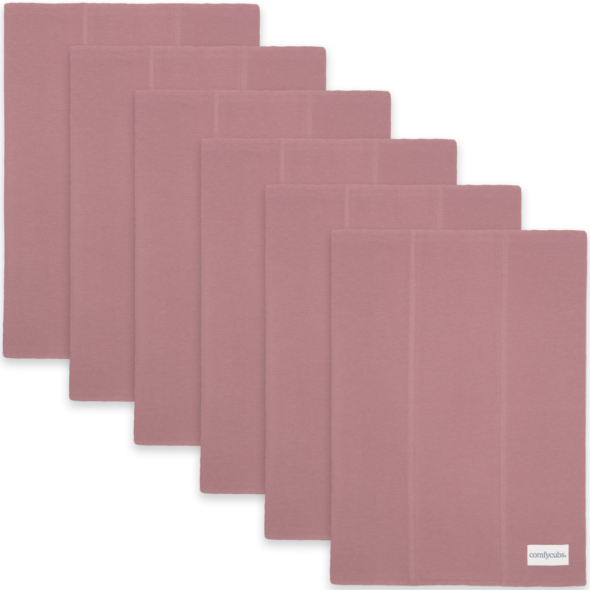 Comfy Cubs Cotton Burp Cloths in Mauve for Newborn Babies Everyday - Everetts Place Boutique -
