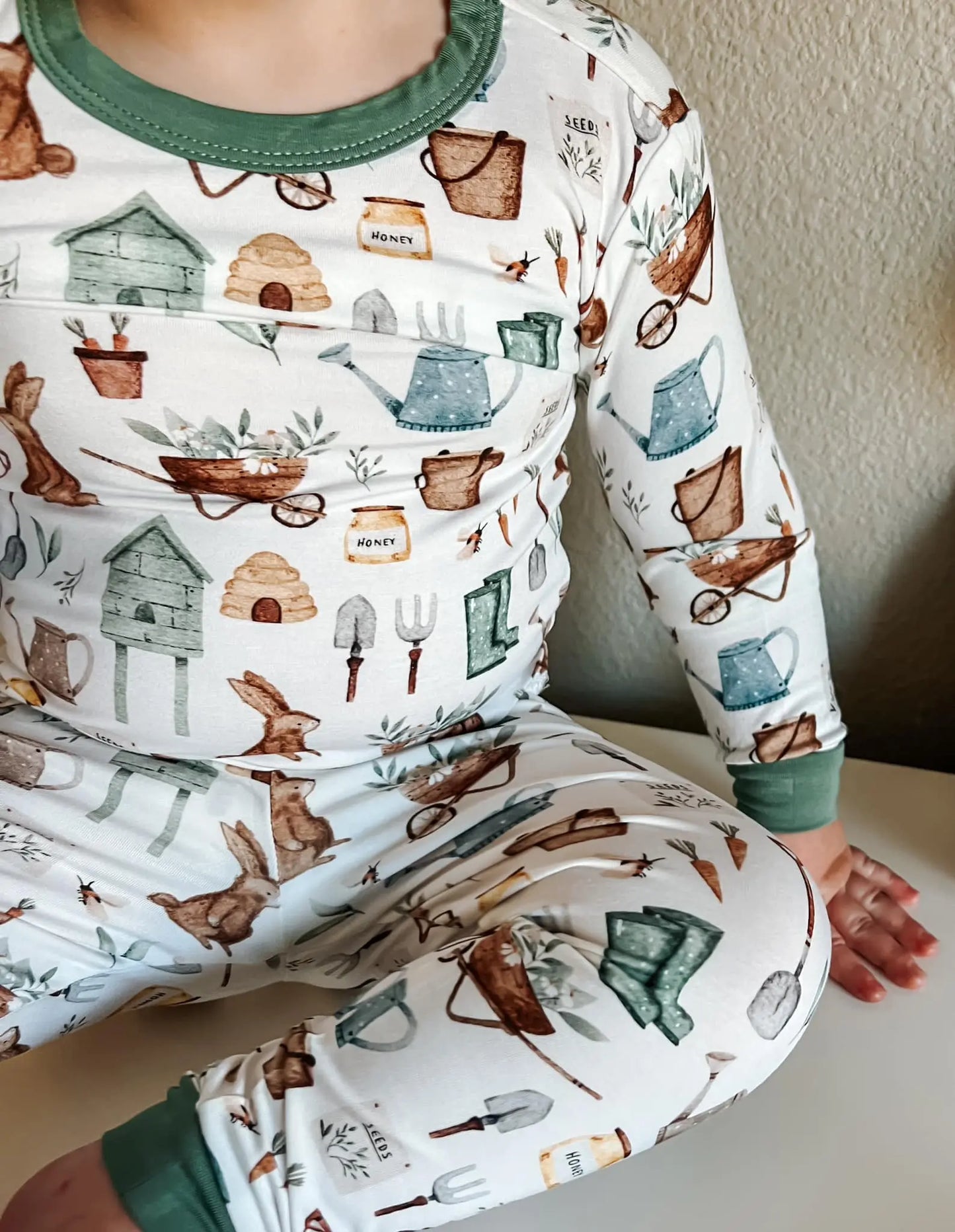 Little Joy Co. Cottontail Garden Bamboo Pajamas 2 Piece Sleepwear Soft - Apparel & Accessories > Clothing > Baby & Toddler Clothing > Baby & Toddler Sleepwear
