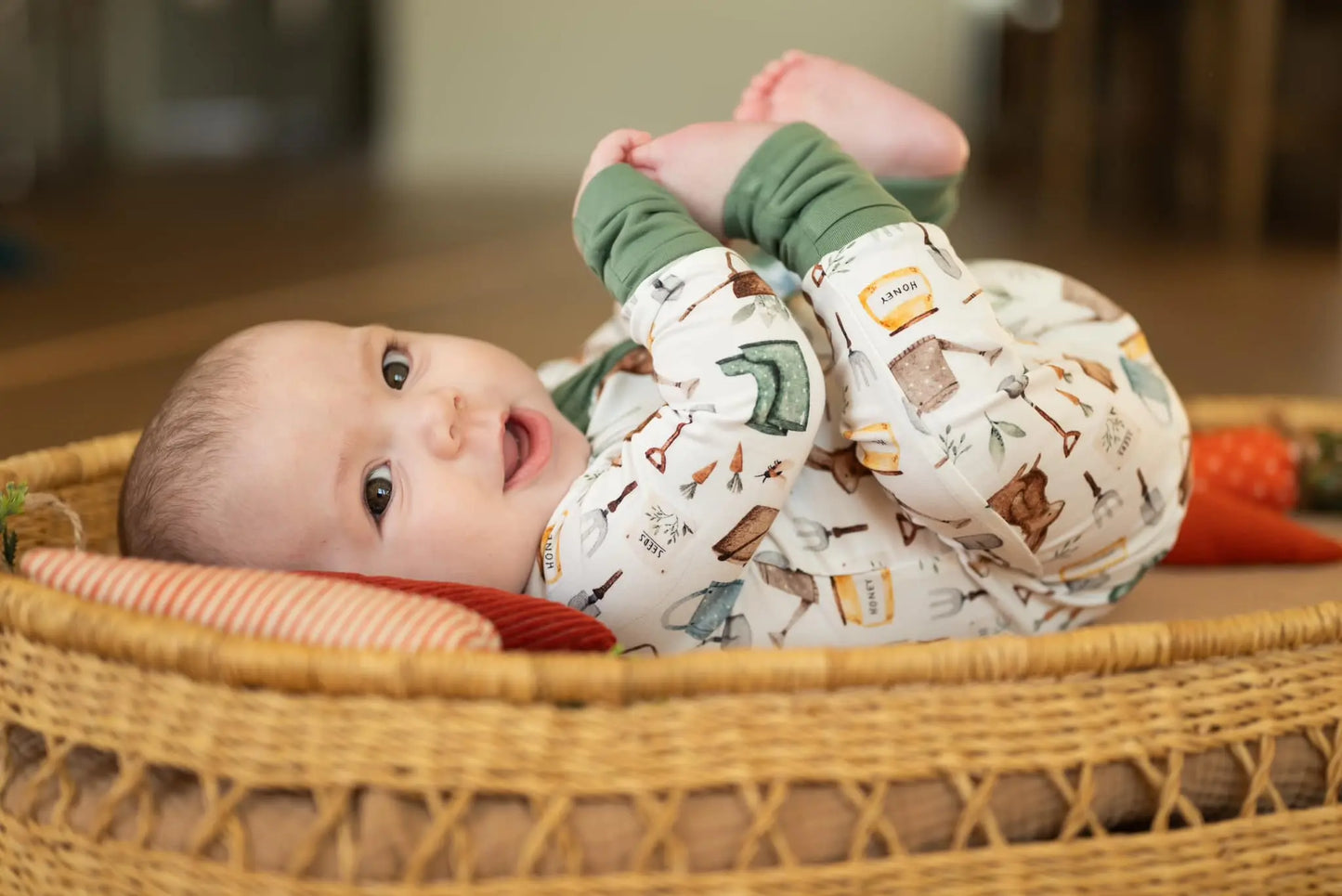 Little Joy Co. Cottontail Garden Bamboo Zippy Romper For Babies Everyday - Apparel & Accessories > Clothing > Baby & Toddler Clothing > Baby & Toddler Sleepwear