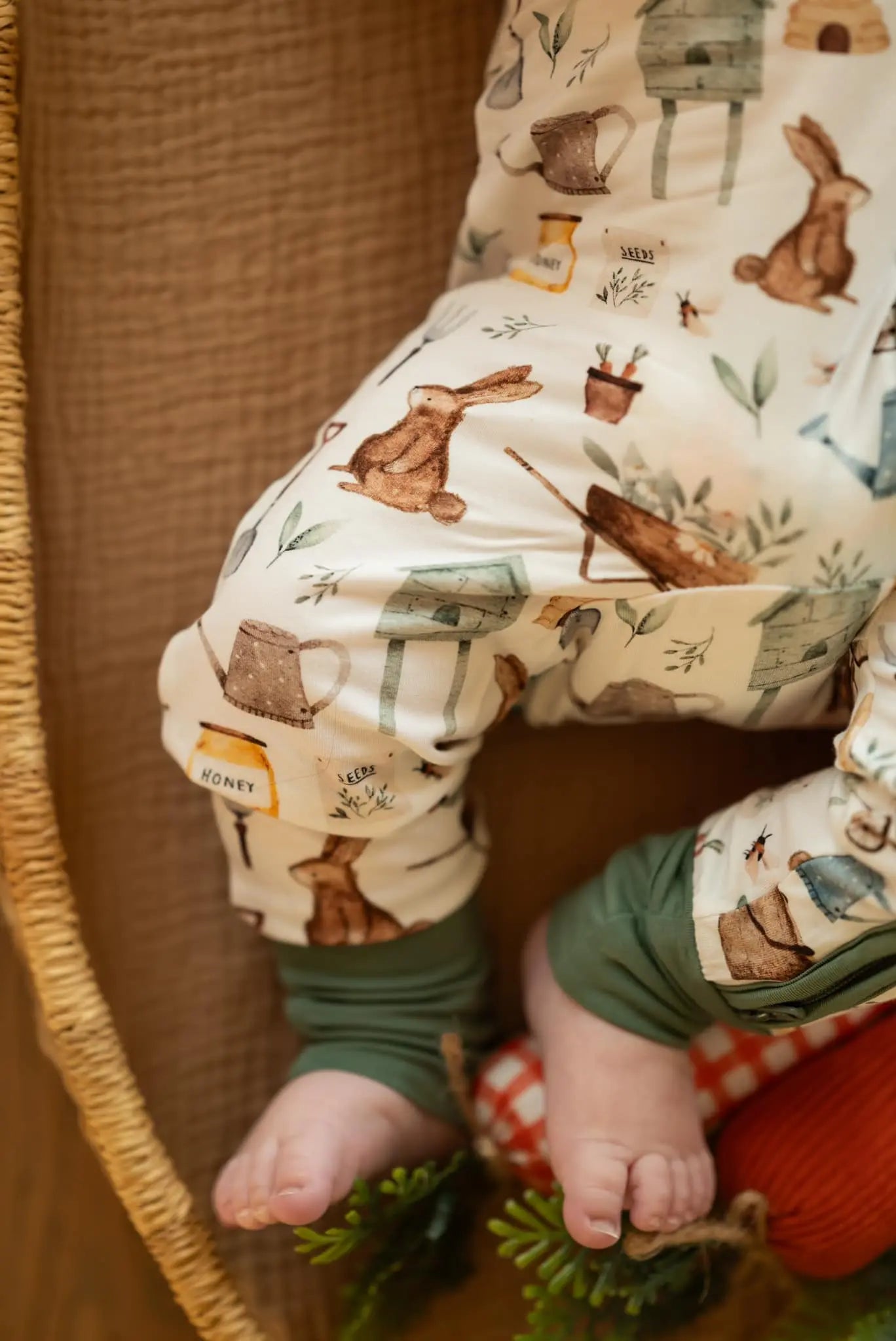 Little Joy Co. Cottontail Garden Bamboo Zippy Romper For Babies Everyday - Apparel & Accessories > Clothing > Baby & Toddler Clothing > Baby & Toddler Sleepwear