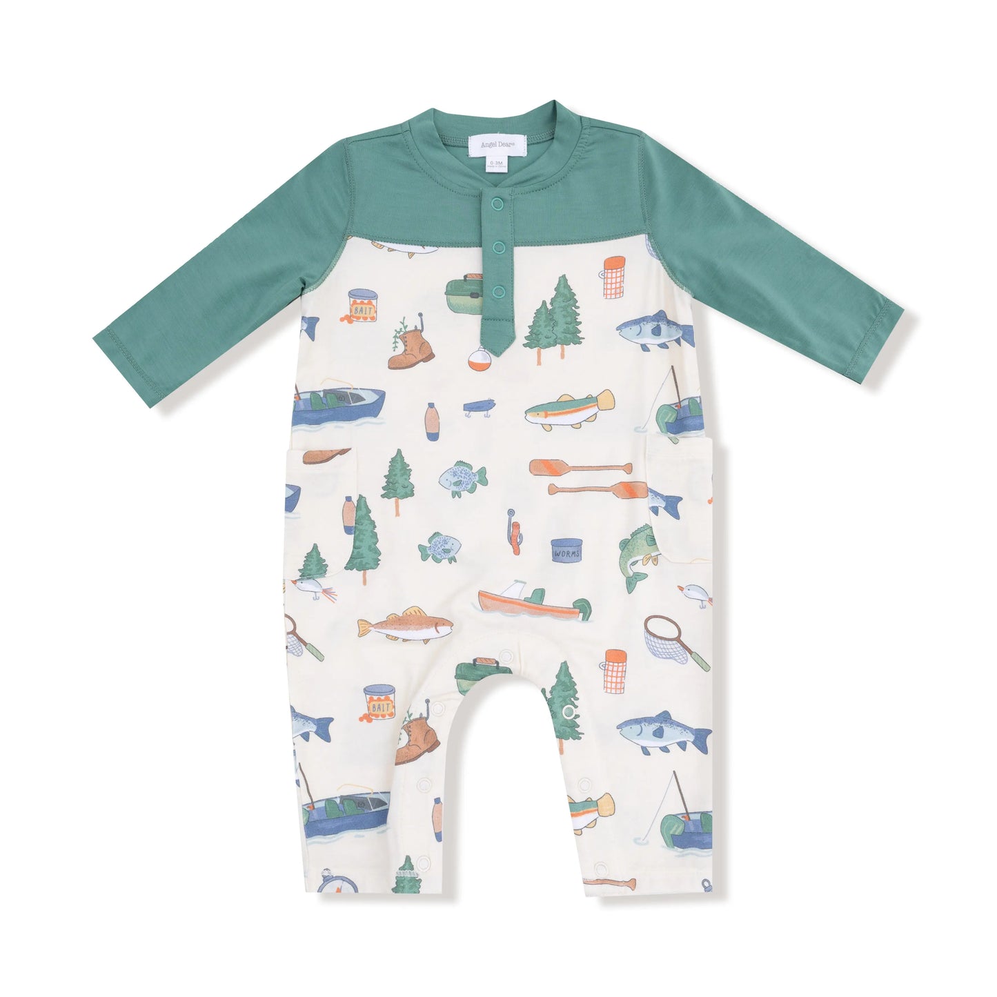 Angel Dear Cozy Baby Romper with Contrast Sleeves Soft Viscose Bamboo - Apparel & Accessories > Clothing > Baby & Toddler Clothing > Baby One-Pieces 969