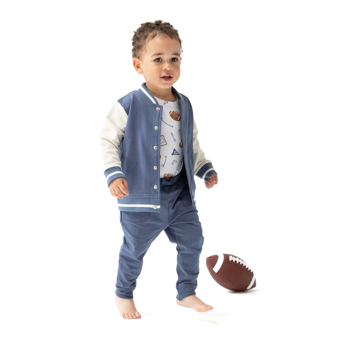Cozy French Terry Letterman Jacket for Kids Angel Dear Everetts Place: Online Boutique