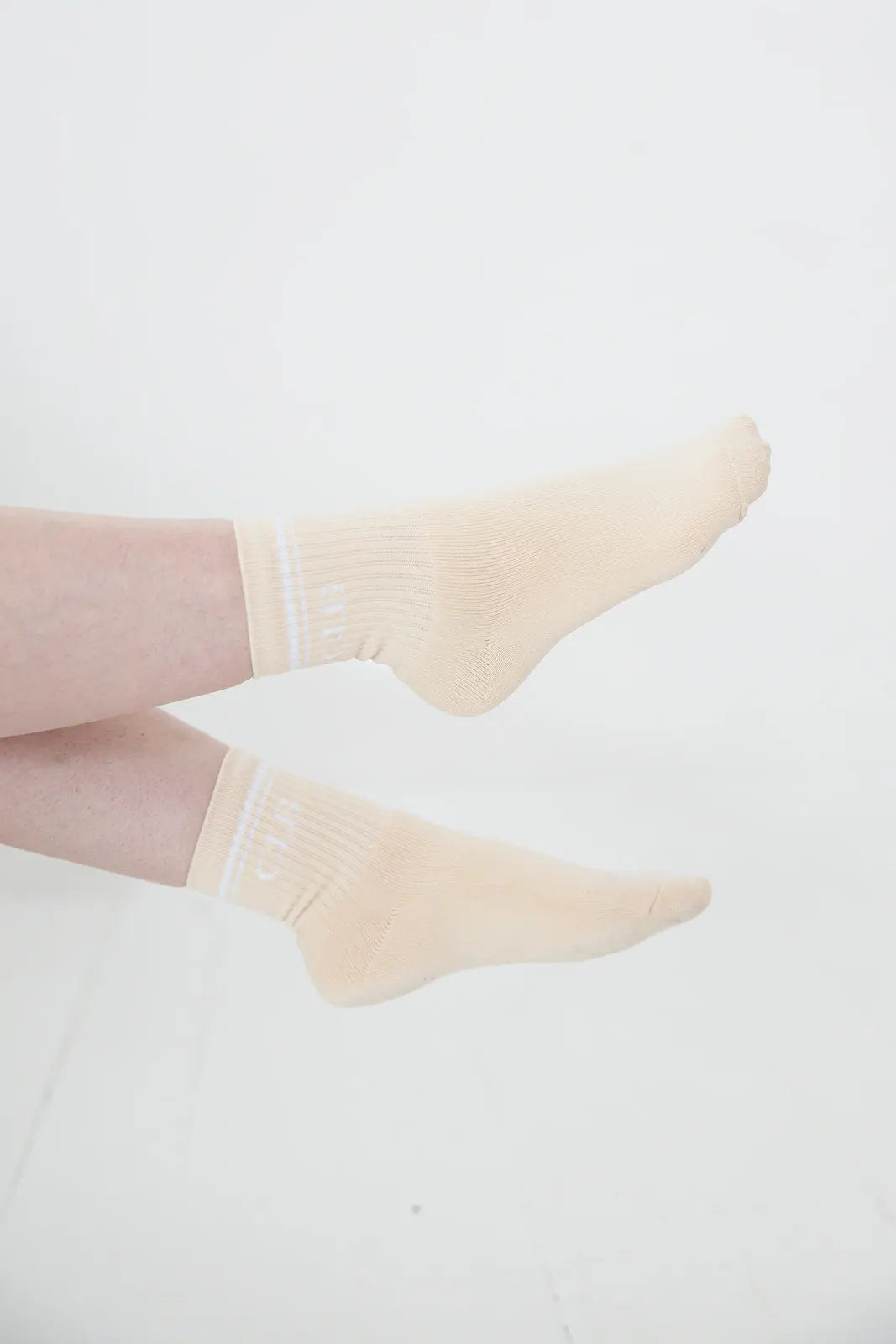 Cream Half Crew Socks Foot Soldier Mom Cushioned Comfort Charlie Lou Baby Everetts Place: Online Boutique