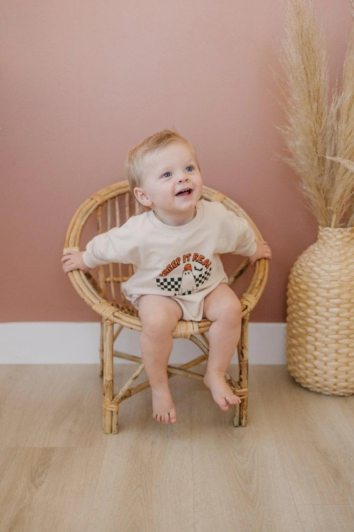 Little Joy Co. Creep It Real Organic Cotton Sweatshirt Romper Baby -