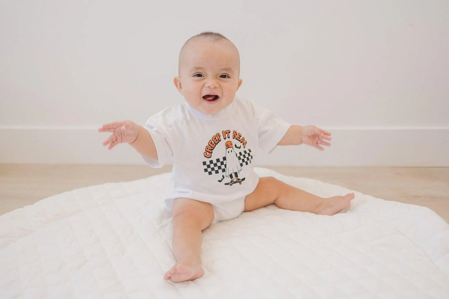 Little Joy Co. Creep It Real Organic Cotton Halloween T Shirt Romper -
