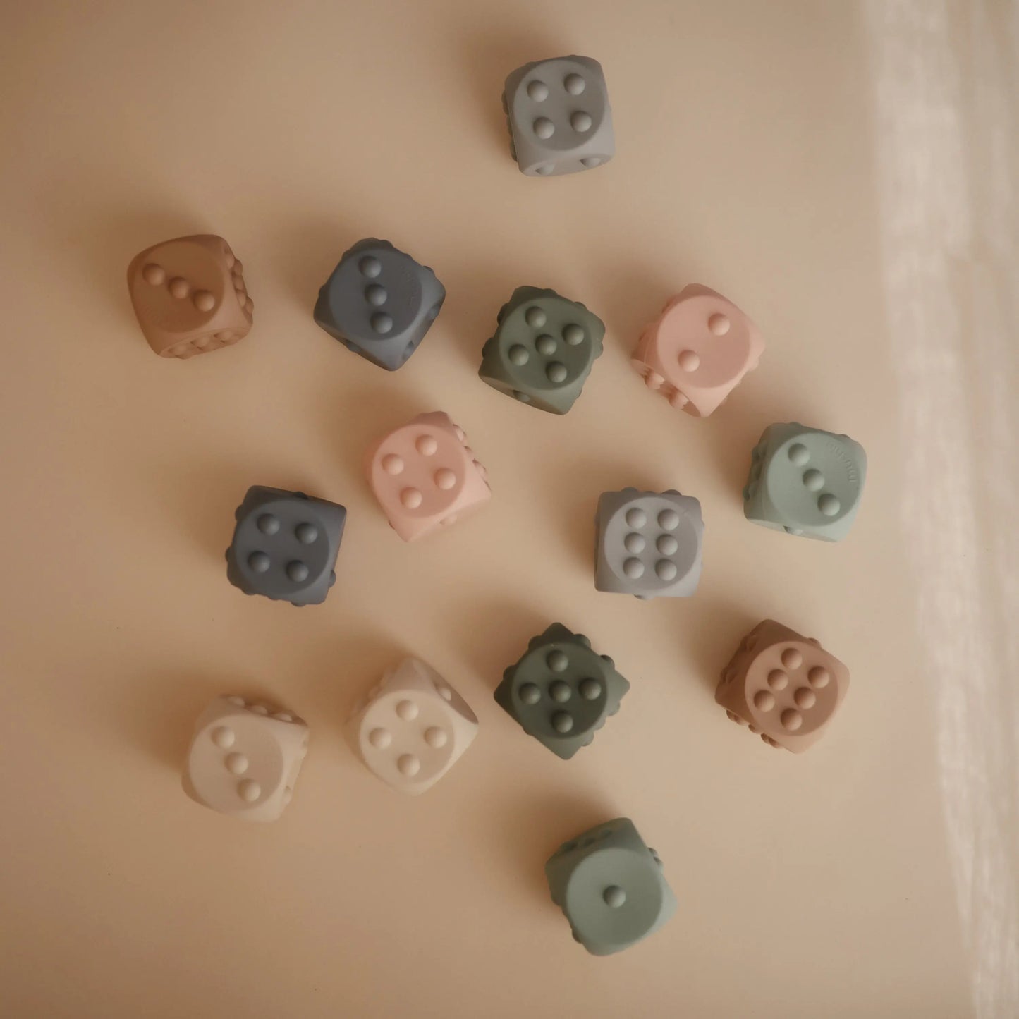 Mushie Dice Press Toy for Fine Motor Skill Development and Learning Mushie