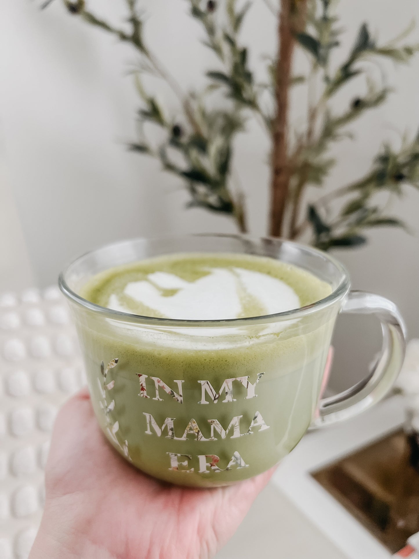 Mama Era Glass Latte Mug By Little Mae Co Clear View Little Mae & Co Everetts Place: Online Boutique 14.99