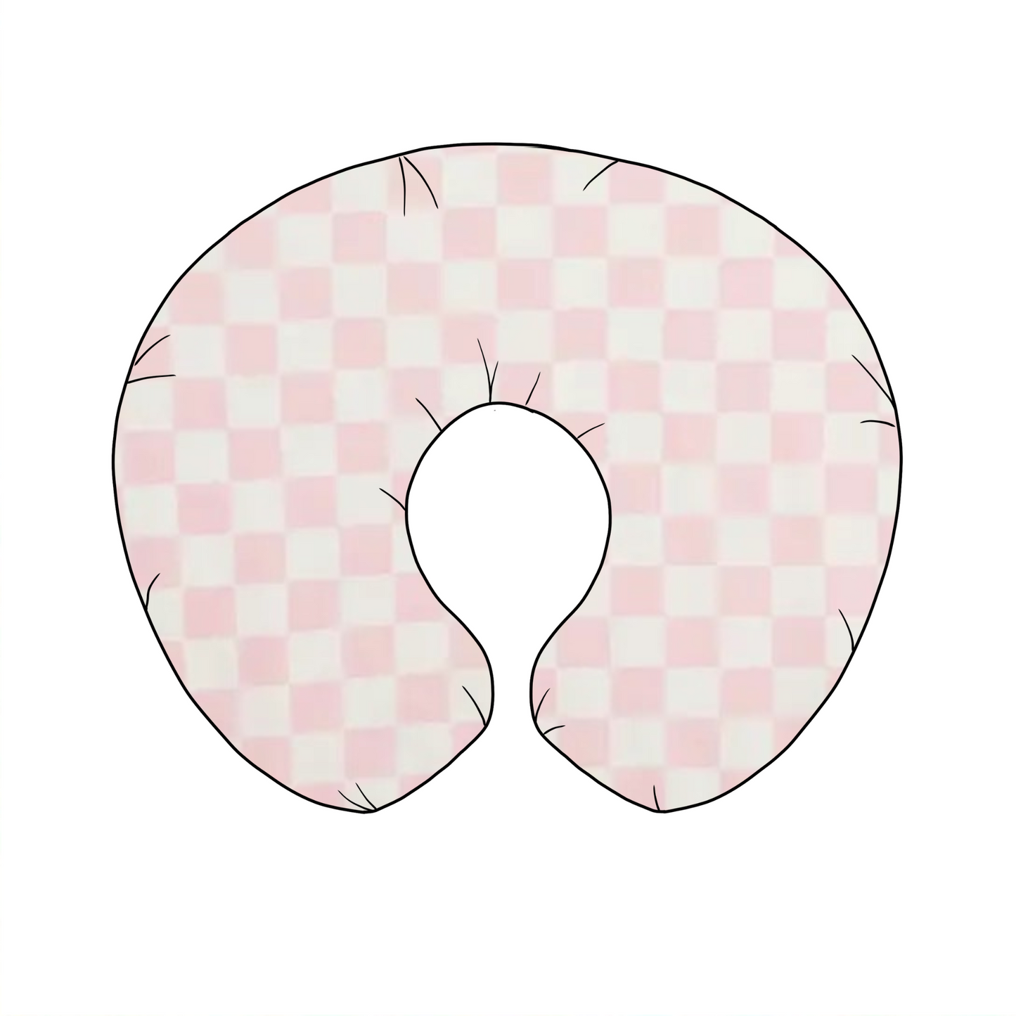 Sugar Pink And White Checkered Nursing Pillow Cover Little Mae & Co Everetts Place: Online Boutique