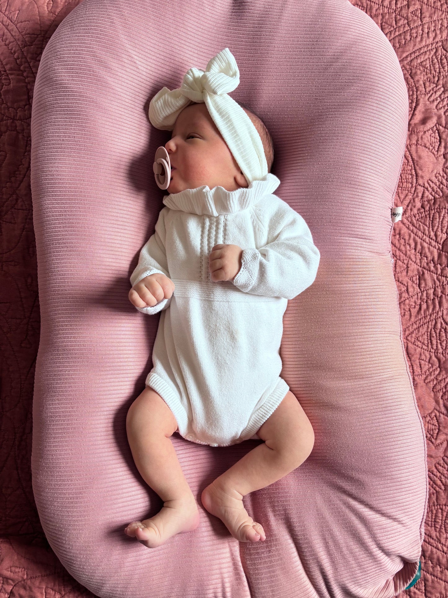 Peony Ribbed Lounger Cover for Snuggle Me Lounger Knit Blend Little Mae & Co Everetts Place: Online Boutique