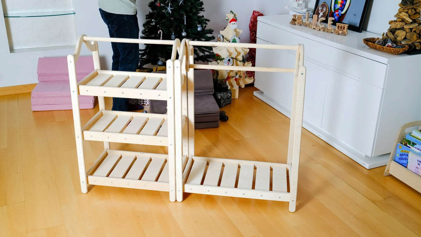Montessori Wooden Wardrobe Set for Kids Clothing Organizer Kidodido Everetts Place: Online Boutique
