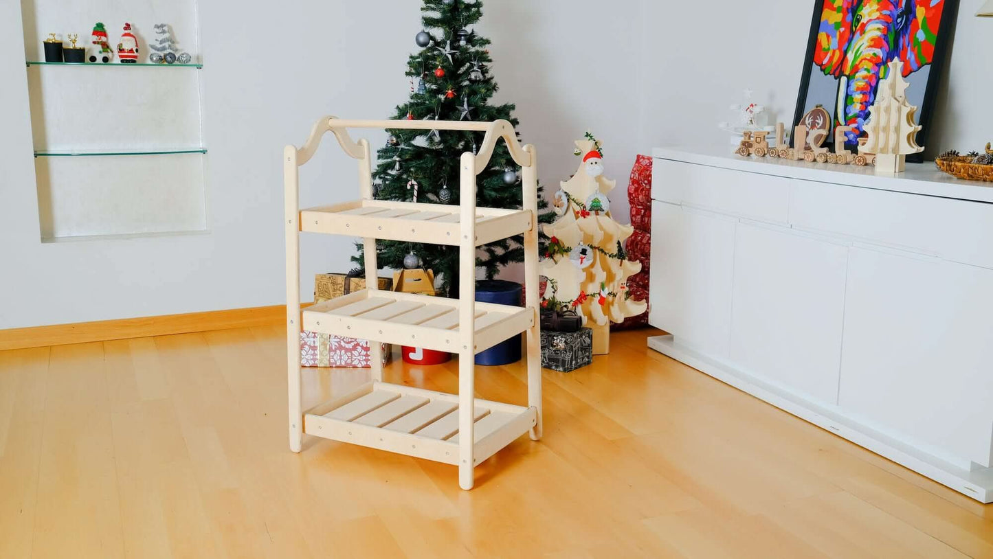Montessori Wooden Wardrobe Set for Kids Clothing Organizer Kidodido Everetts Place: Online Boutique 135.00