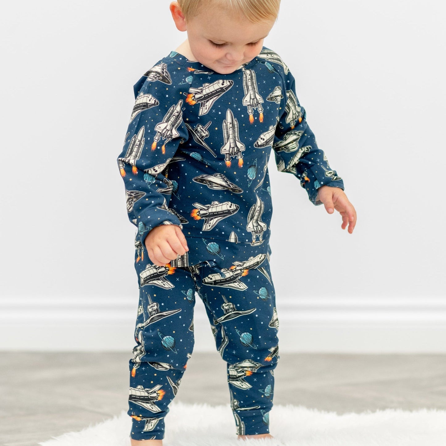 Sweet Bamboo Deep In Orbit Luxaboo Crew Neck Jogger Set For Kids - Apparel & Accessories > Clothing > Baby & Toddler Clothing > Baby & Toddler Outfits Crew Neck Jogger Sets