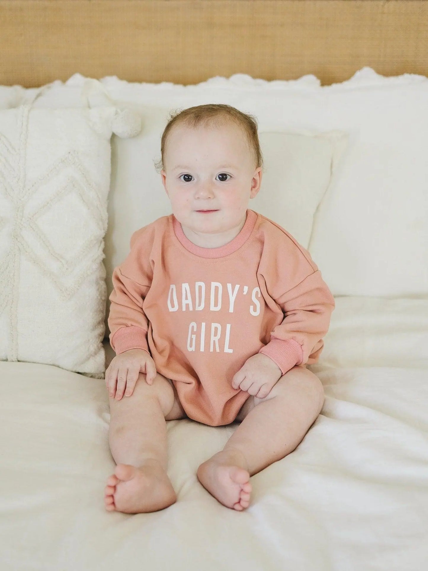 Little Joy Co. Daddy's Girl Sweatshirt Romper Soft Terry Fabric For Babies - Apparel & Accessories > Clothing > Baby & Toddler Clothing > Baby & Toddler Outfits