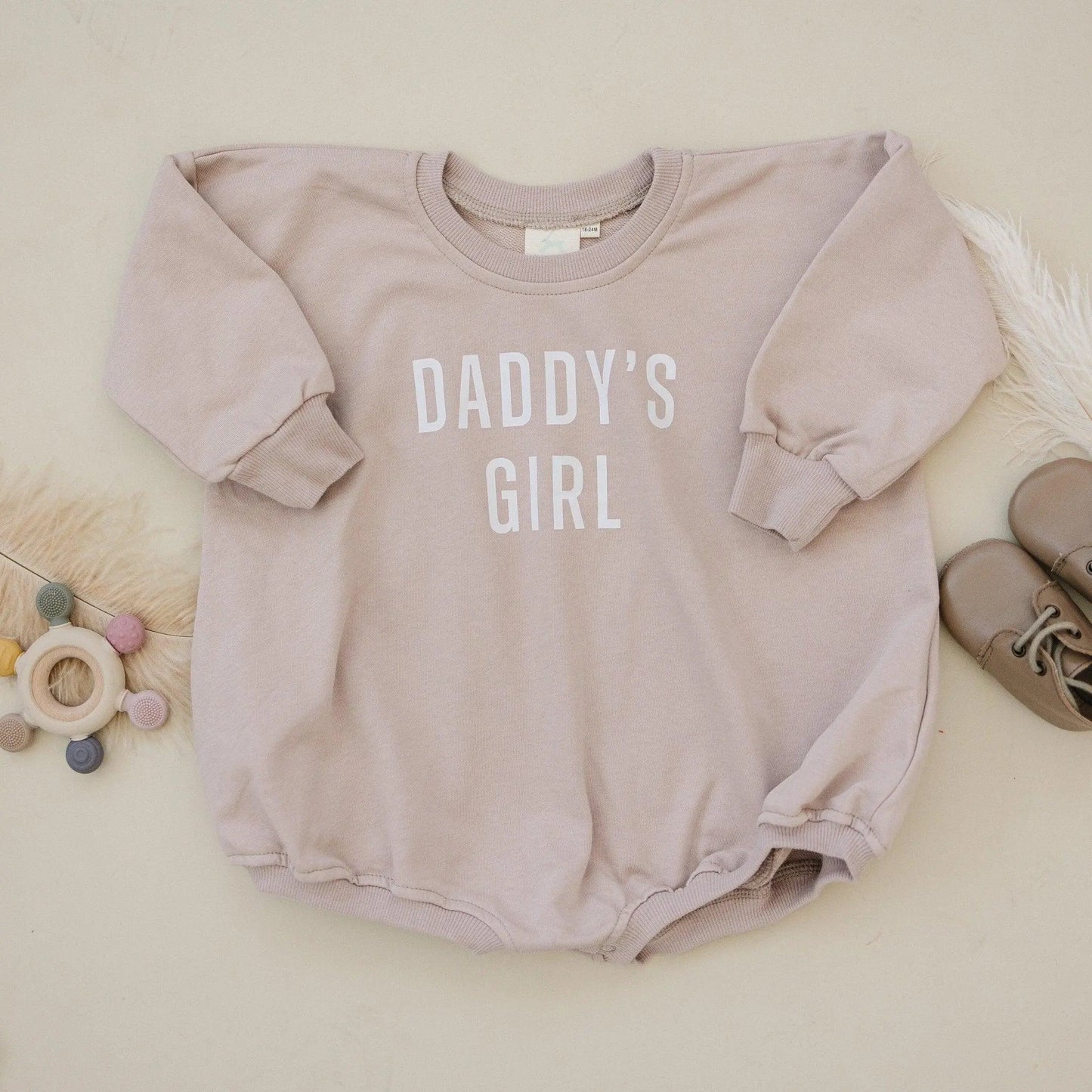 Little Joy Co. Daddy's Girl Sweatshirt Romper Soft Terry Fabric For Babies - Apparel & Accessories > Clothing > Baby & Toddler Clothing > Baby & Toddler Outfits