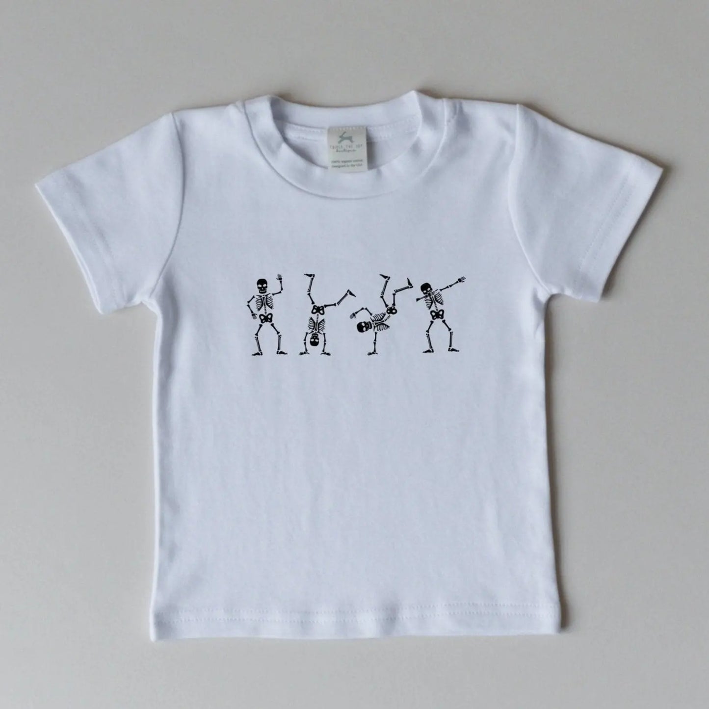 Little Joy Co. Dancing Skeletons Organic Cotton Graphic Tee for Halloween -