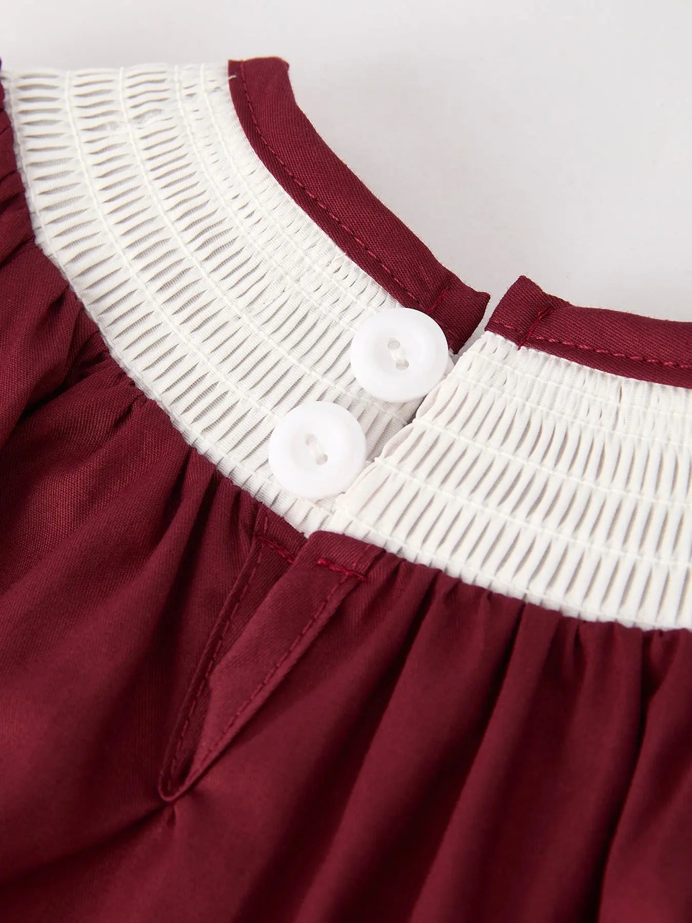 Dark Red Smocked Church Bishop Christening Girls Romper Rylee Faith Designs Everetts Place: Online Boutique