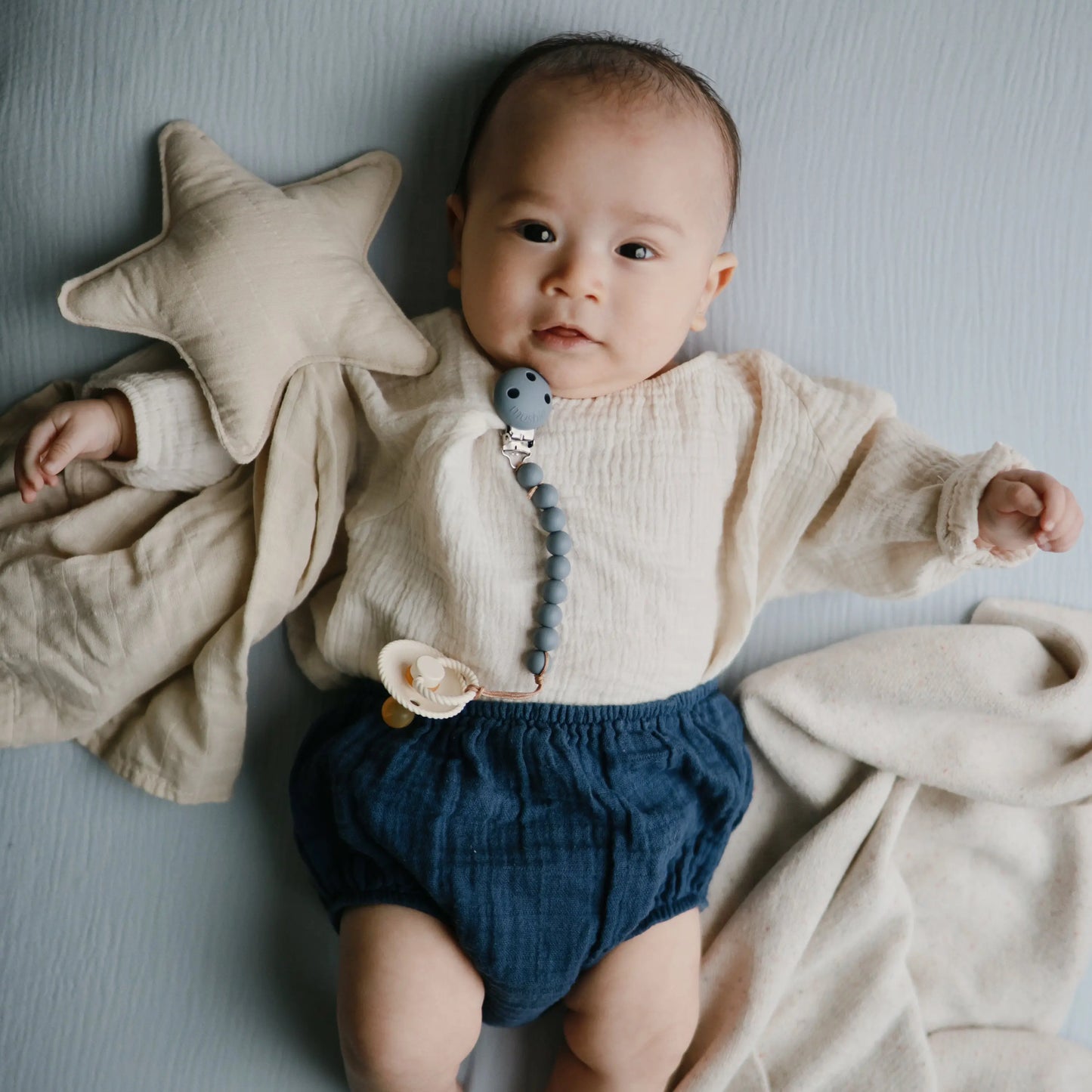 Star Lovey Blanket Made From 100 Percent Organic Cotton Soft Colors Playful Designs For Babies And Toddlers Mushie