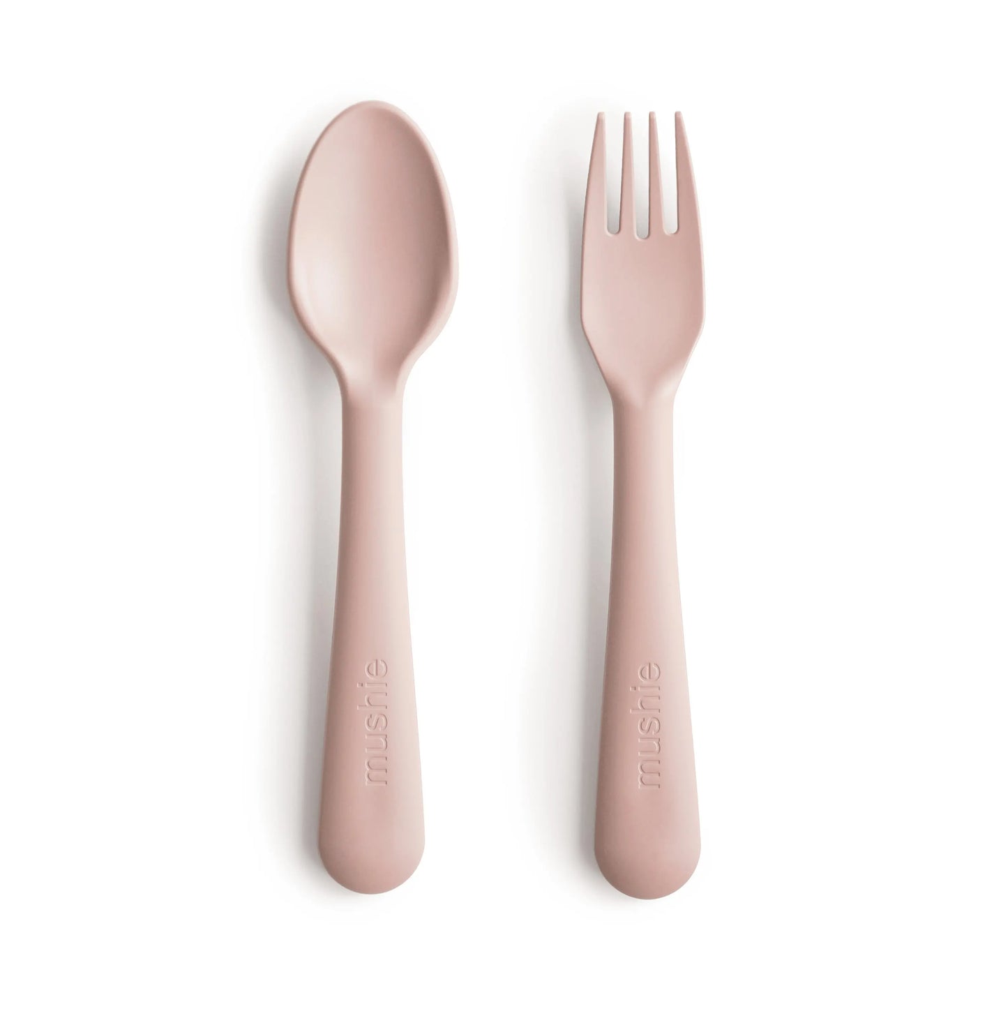 Dinnerware Fork and Spoon Set for Kids BPA Free Plastic Flatware Dishwasher Safe Made in Denmark Mushie Everetts Place: Online Boutique 7.99