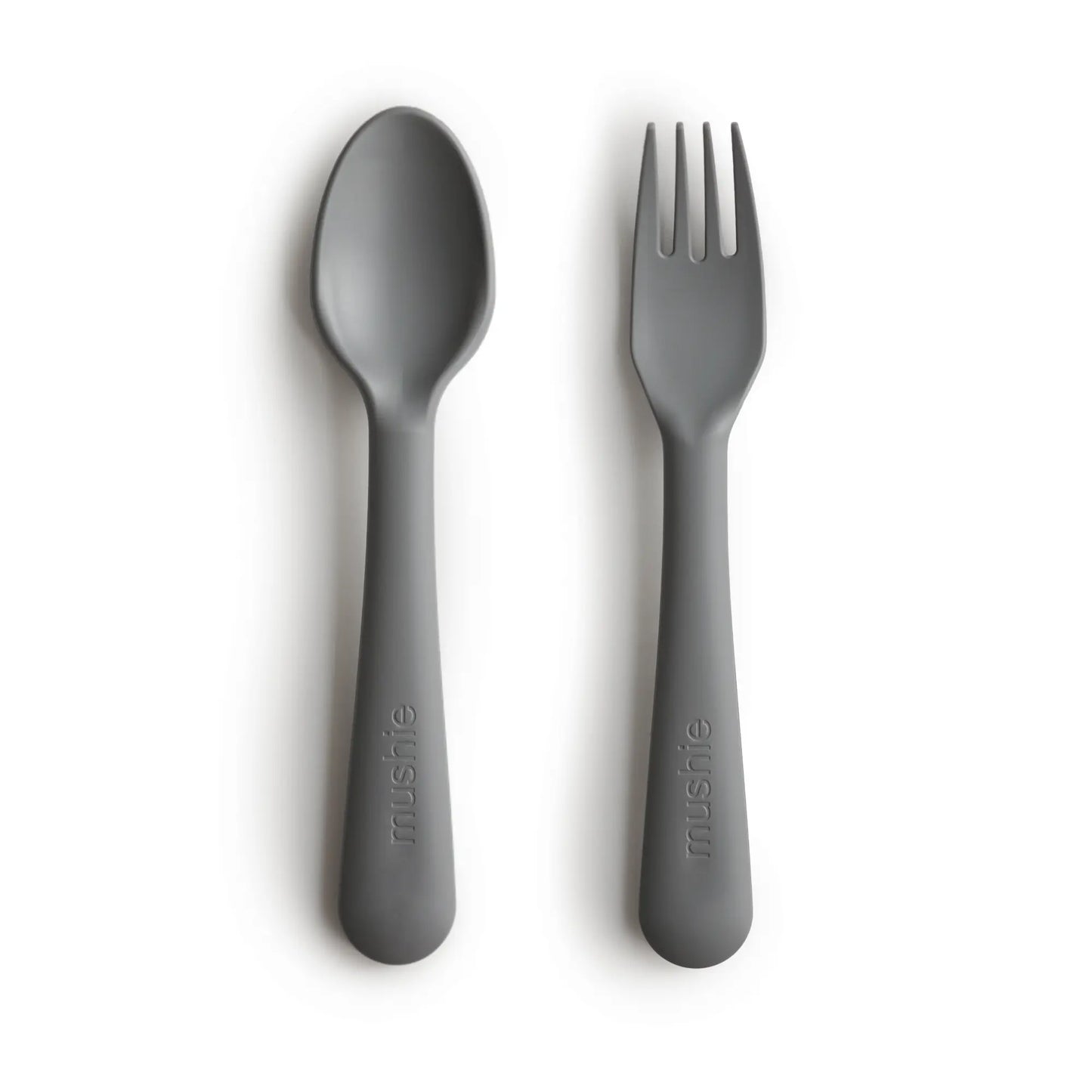 Dinnerware Fork and Spoon Set for Kids BPA Free Plastic Flatware Dishwasher Safe Made in Denmark Mushie Everetts Place: Online Boutique 7.99