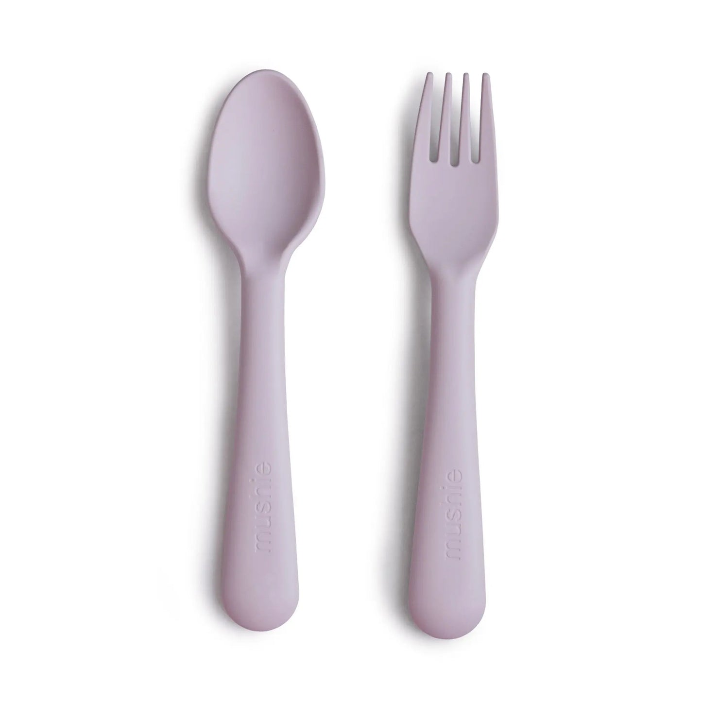 Dinnerware Fork and Spoon Set for Kids BPA Free Plastic Flatware Dishwasher Safe Made in Denmark Mushie Everetts Place: Online Boutique 7.99