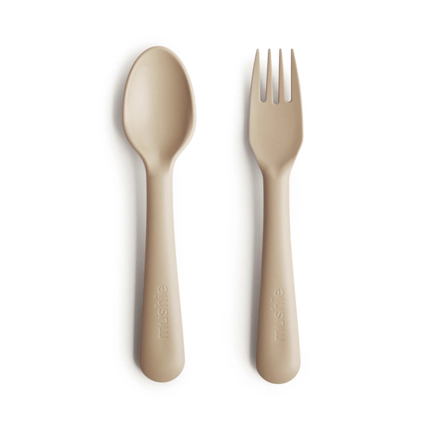 Dinnerware Fork and Spoon Set for Kids BPA Free Plastic Flatware Dishwasher Safe Made in Denmark Mushie Everetts Place: Online Boutique 7.99