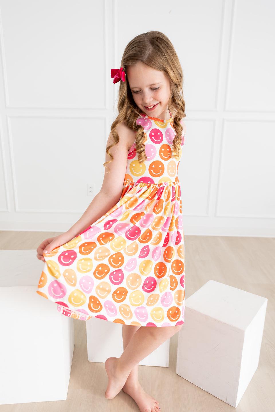 Mila & Rose ® Don't Worry Be Hippy Tank Twirl Dress For Girls Mila Rose - Apparel & Accessories > Clothing > Dresses Twirl Tank Dress